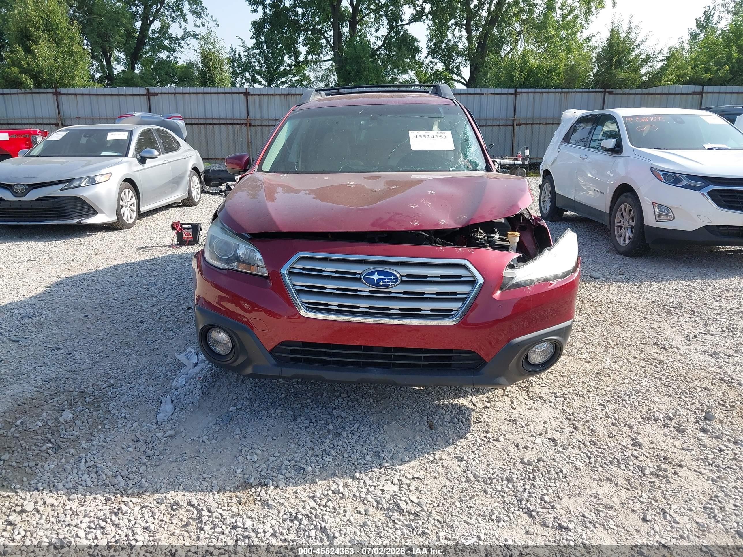 2015 Subaru Outback 2.5i Premium Maroon vin: 4S4BSBCC5F3321670