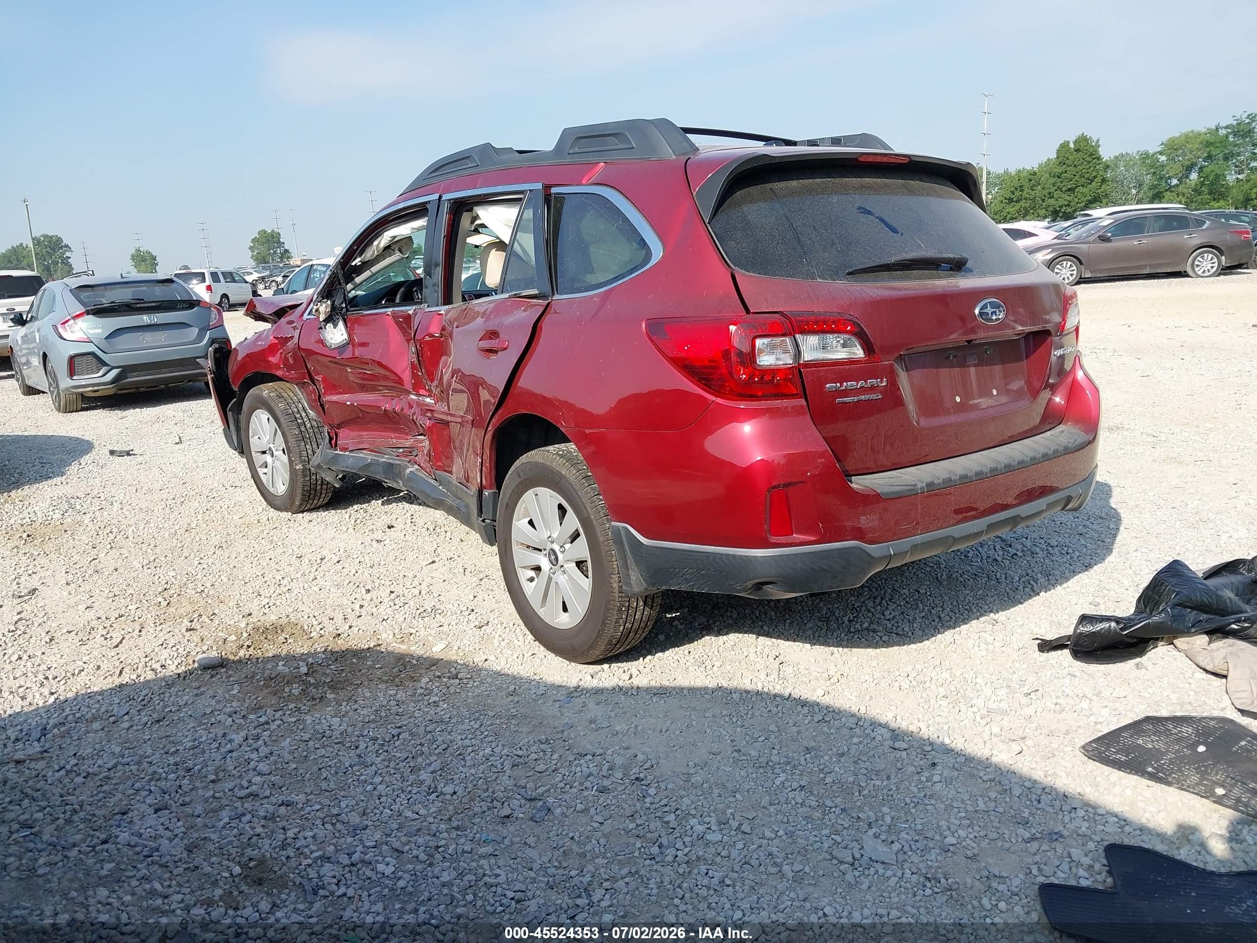2015 Subaru Outback 2.5i Premium Maroon vin: 4S4BSBCC5F3321670