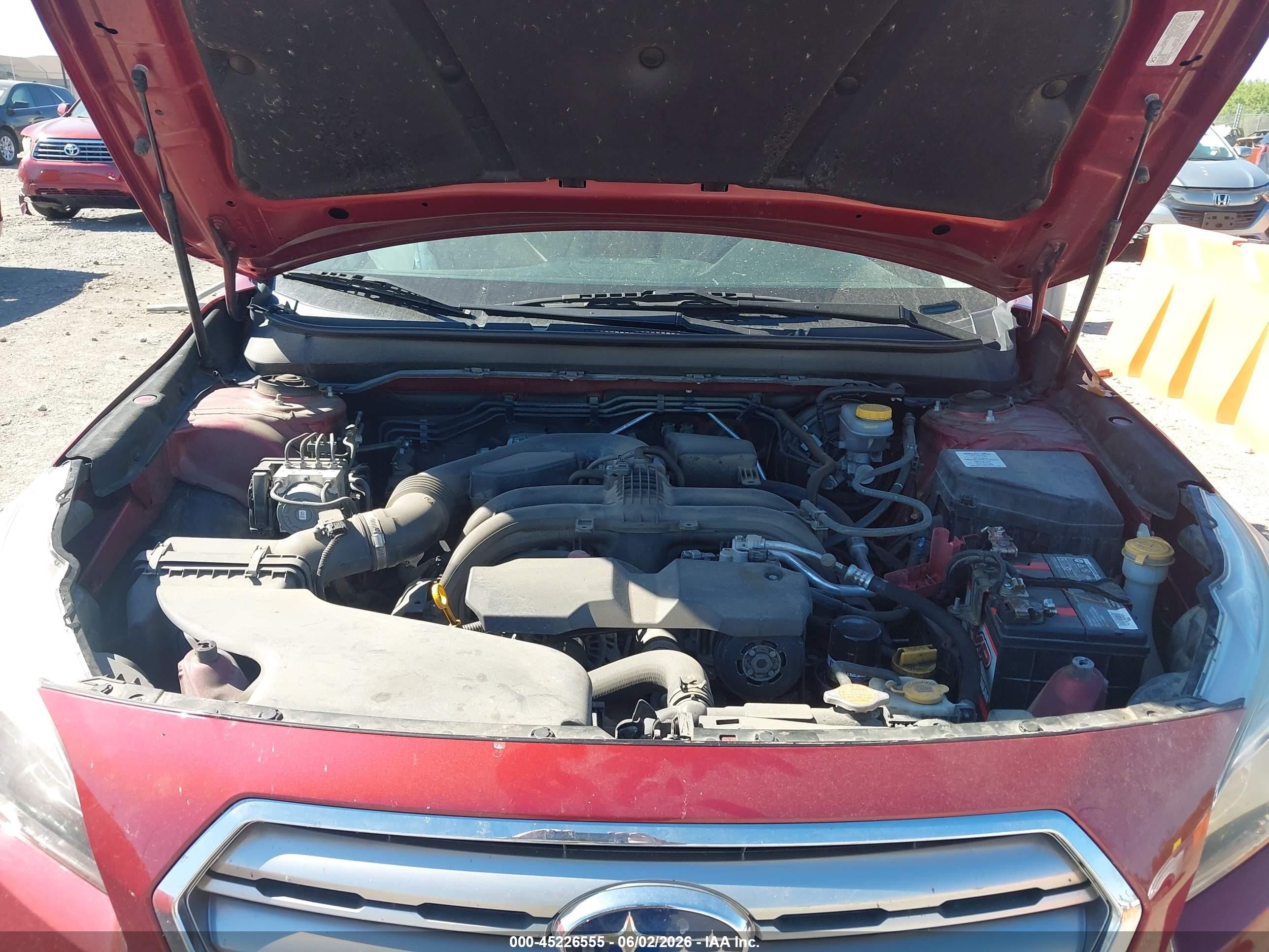 2015 Subaru Outback 2.5i Premium Красный vin: 4S4BSBCC5F3339974