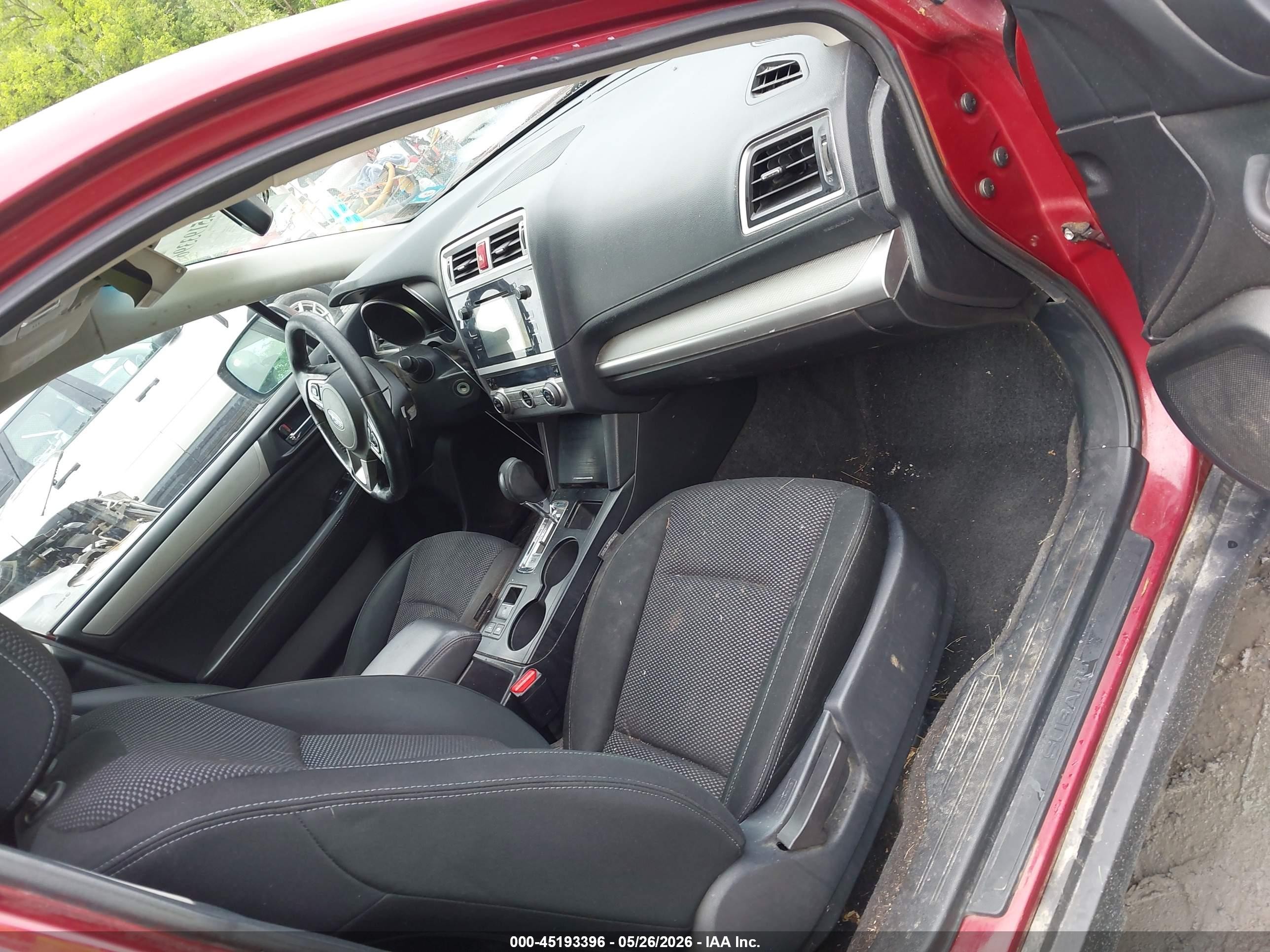 2015 Subaru Outback 2.5i Premium Red vin: 4S4BSBCC8F3246964