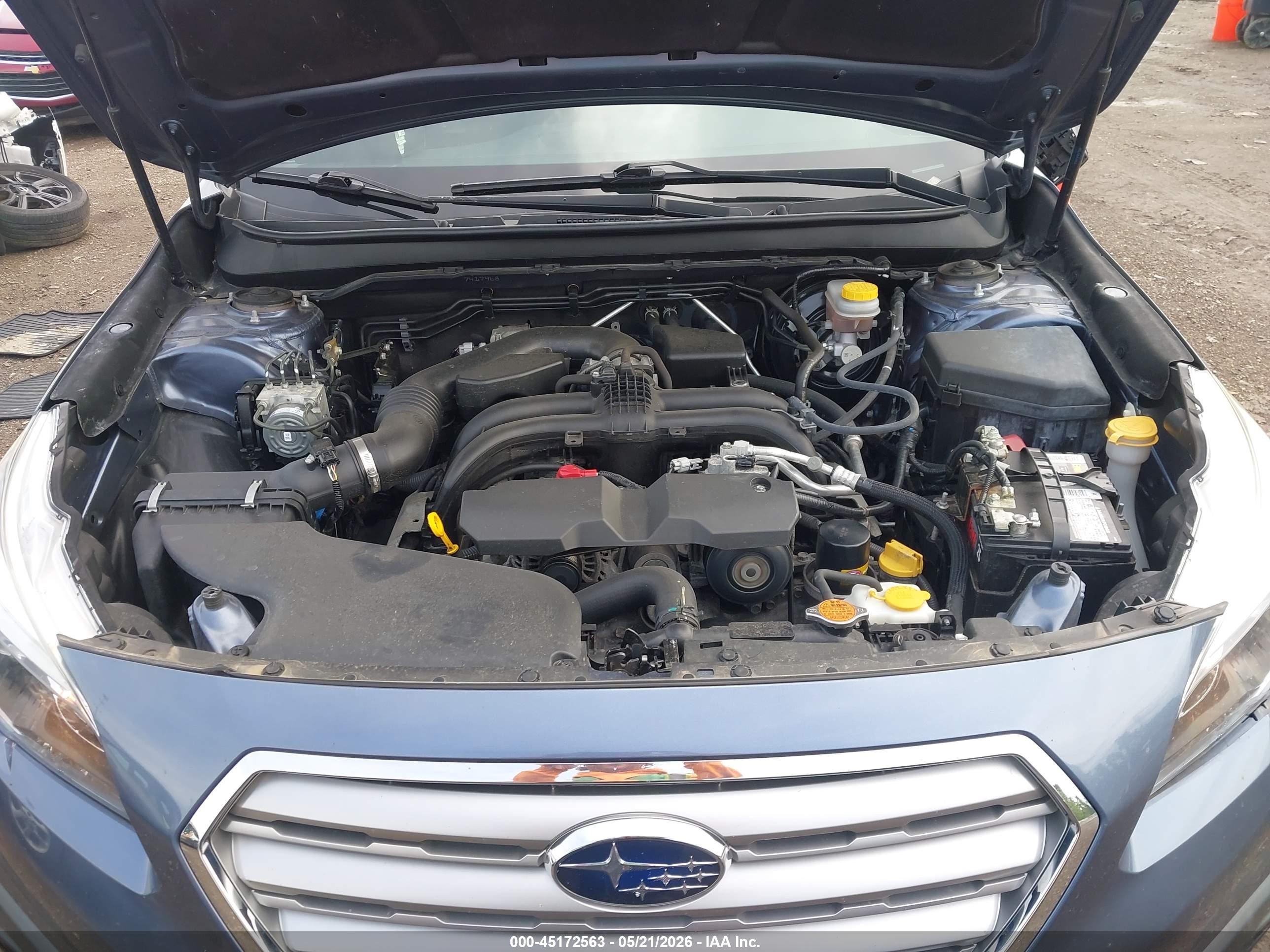 2015 Subaru Outback 2.5i Premium Blue vin: 4S4BSBCC9F3343462
