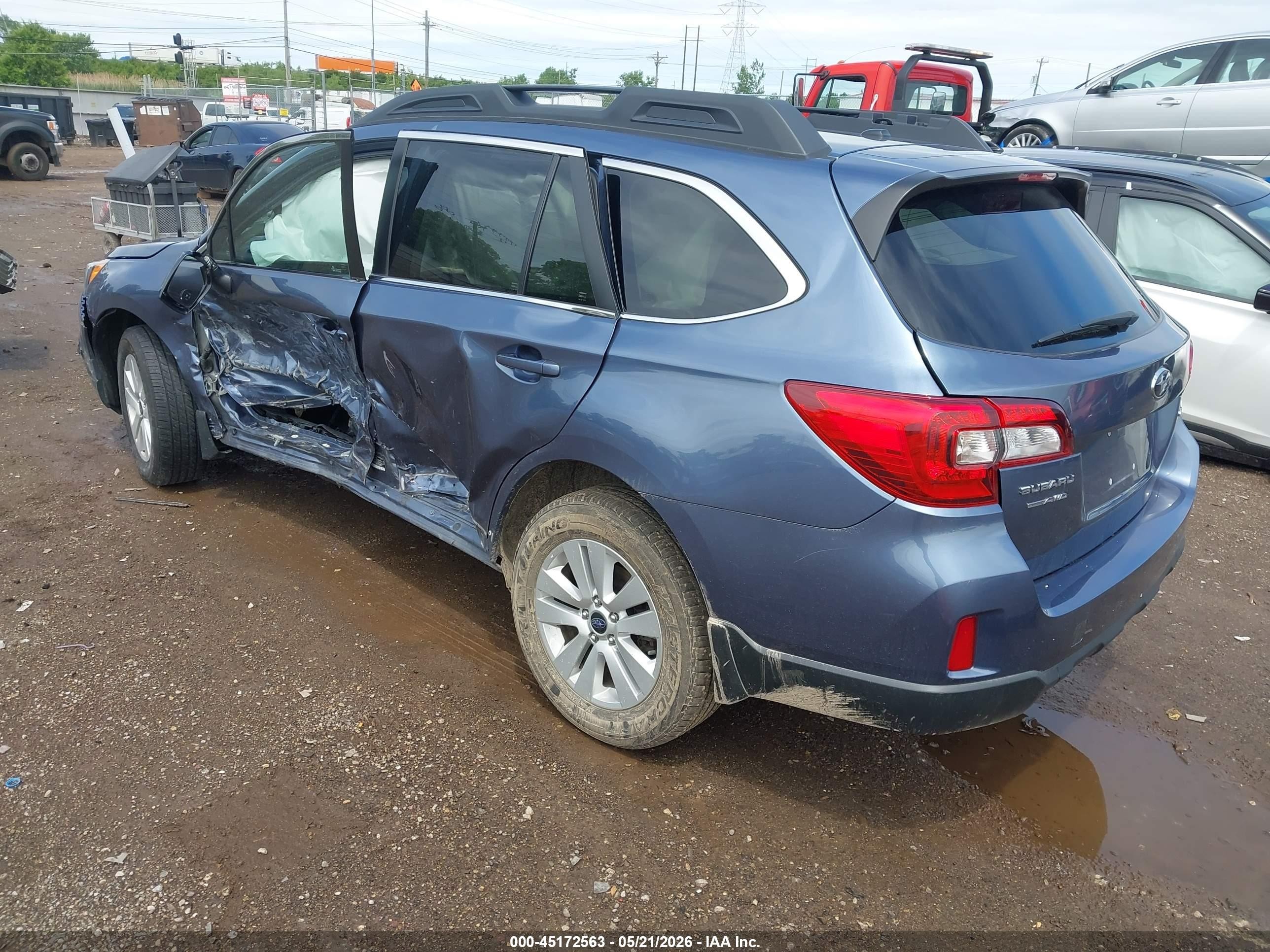 2015 Subaru Outback 2.5i Premium Blue vin: 4S4BSBCC9F3343462