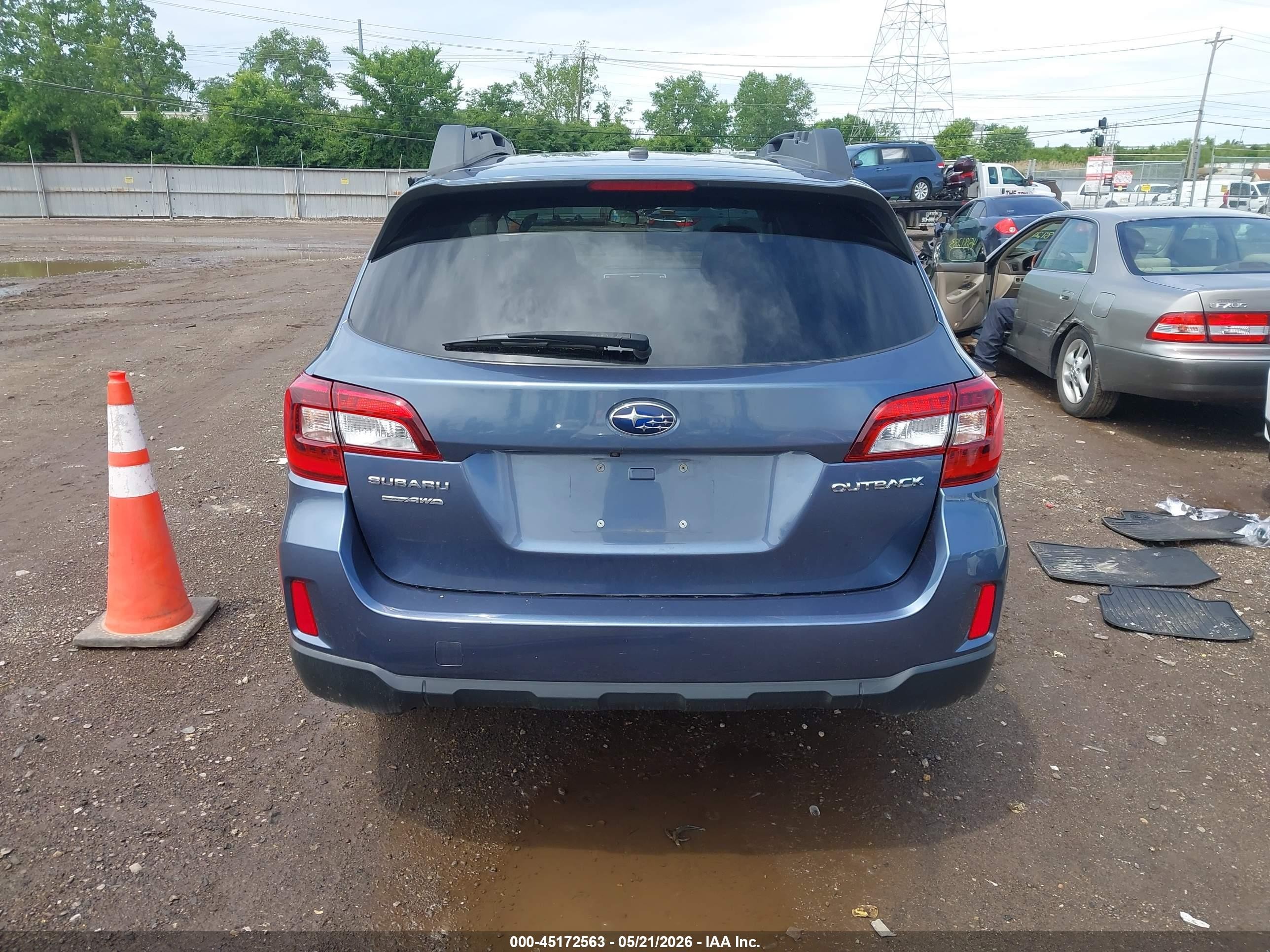 2015 Subaru Outback 2.5i Premium Blue vin: 4S4BSBCC9F3343462