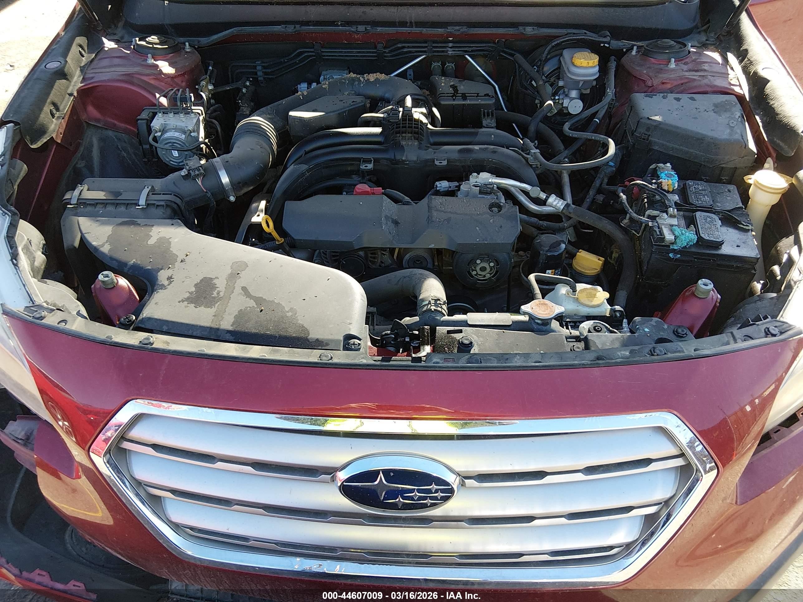 2015 Subaru Outback 2.5i Premium Maroon vin: 4S4BSBCC9F3352596