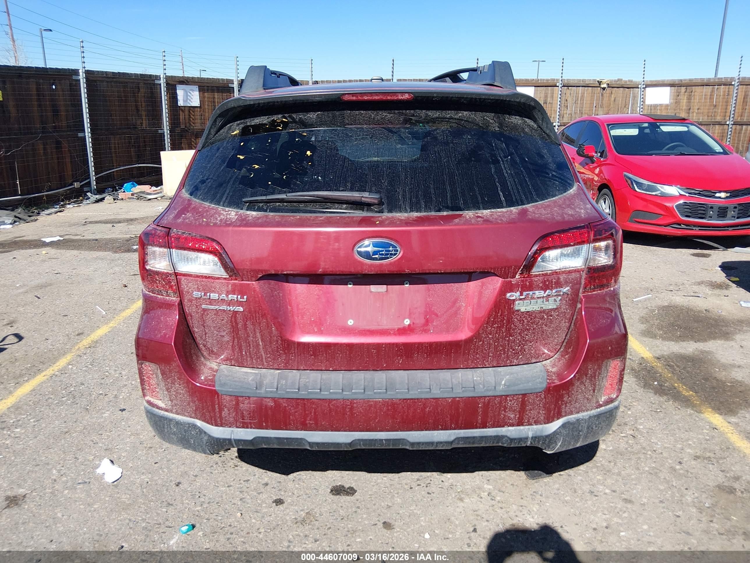 2015 Subaru Outback 2.5i Premium Maroon vin: 4S4BSBCC9F3352596