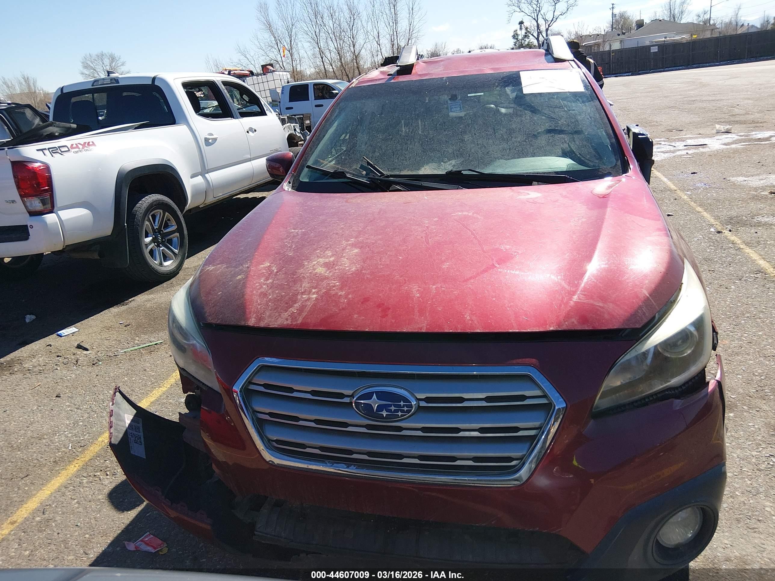 2015 Subaru Outback 2.5i Premium Maroon vin: 4S4BSBCC9F3352596