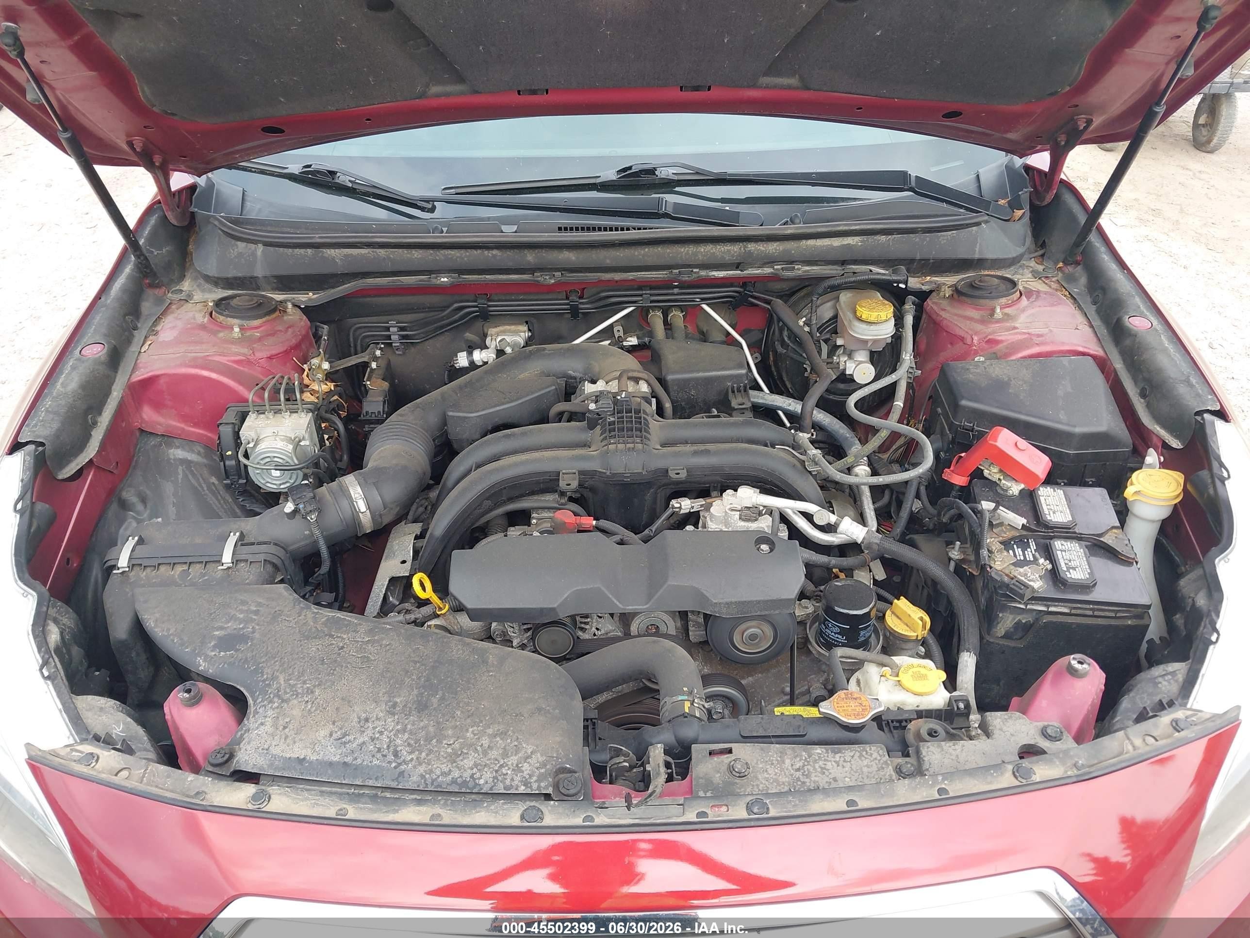 2015 Subaru Outback 2.5i Premium Red vin: 4S4BSBCCXF3288746