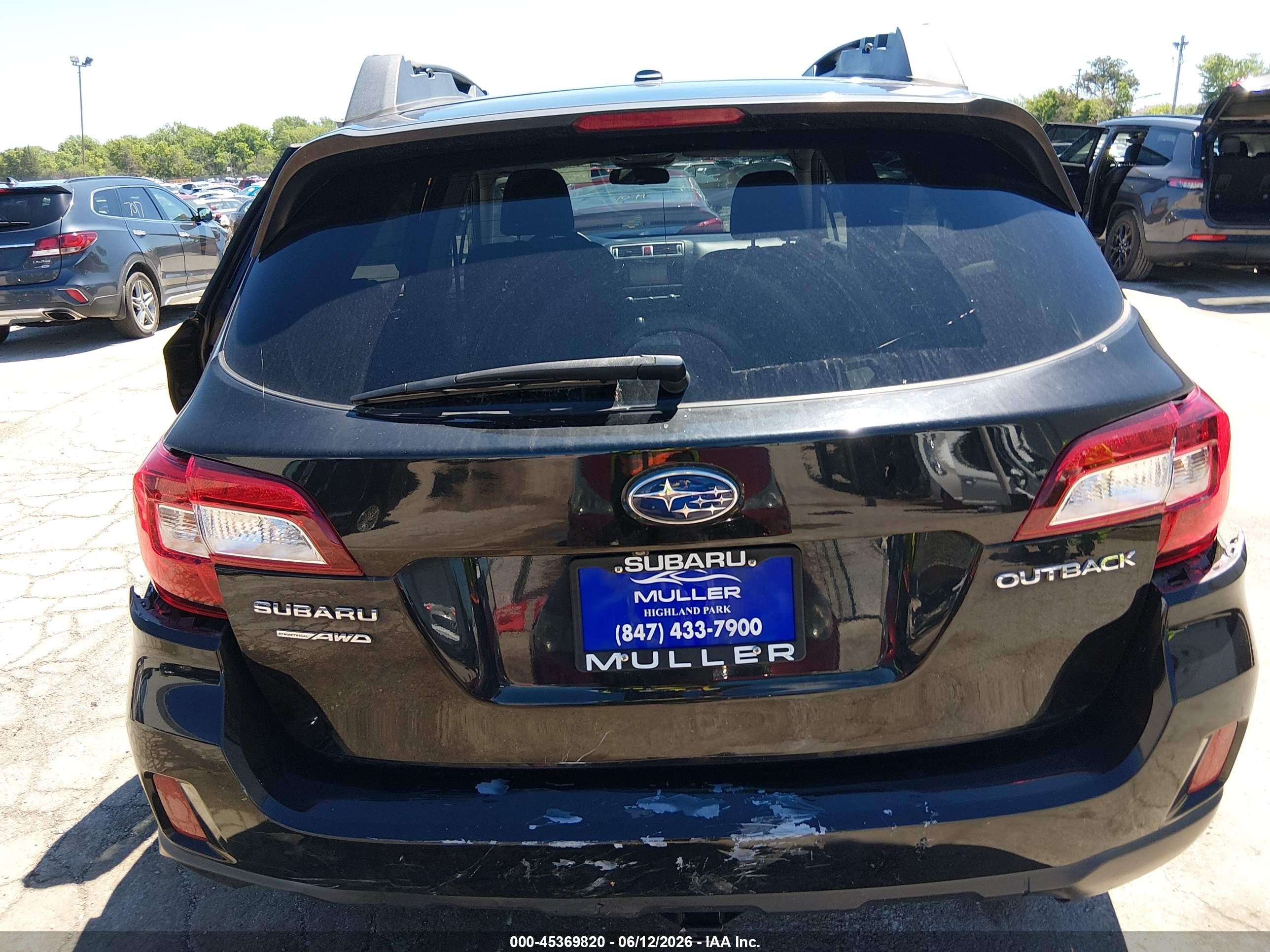 2015 Subaru Outback 2.5i Premium Black vin: 4S4BSBCCXF3300961