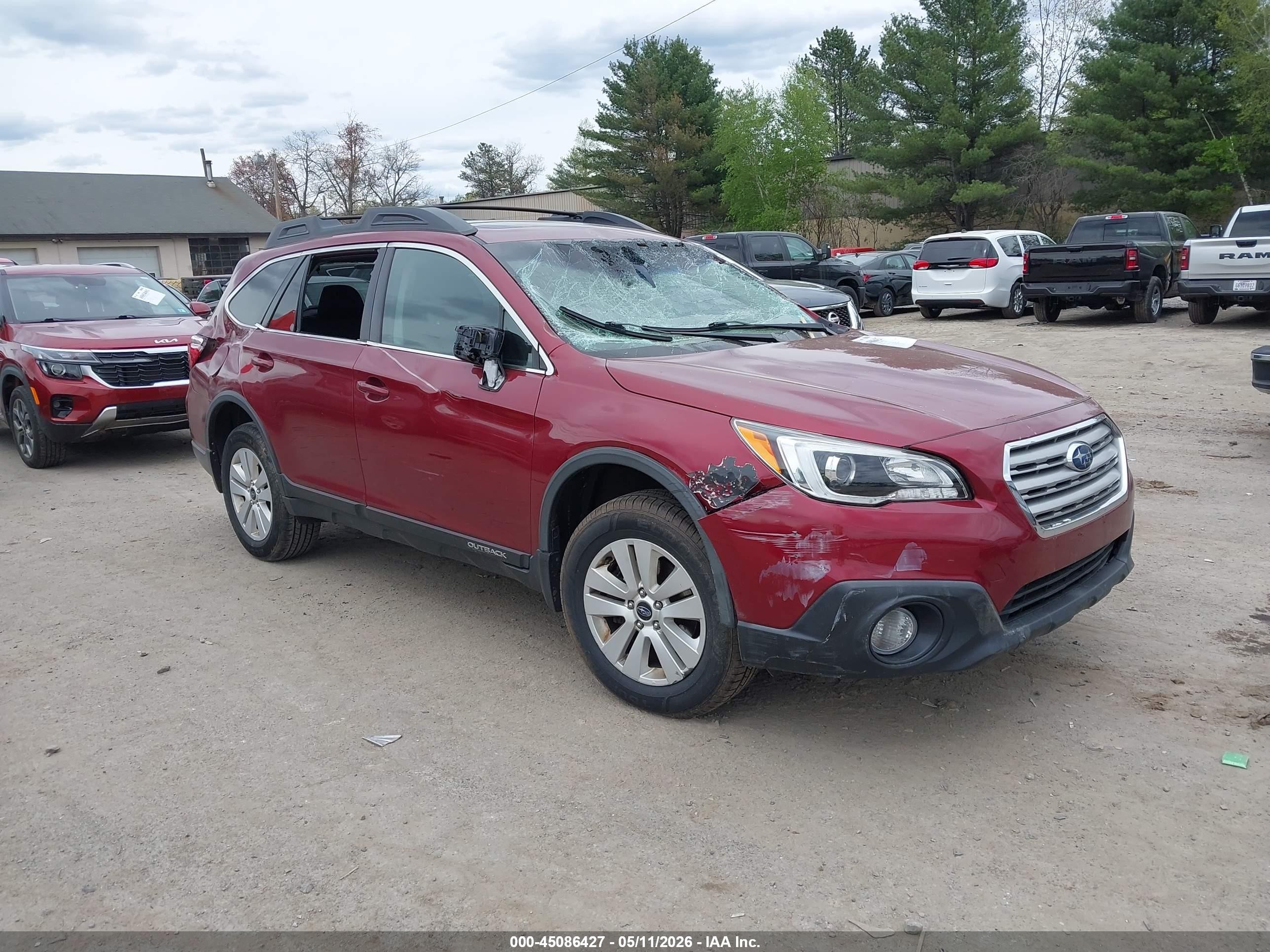 2015 Subaru Outback 2.5i Premium Красный vin: 4S4BSBDC3F3337140