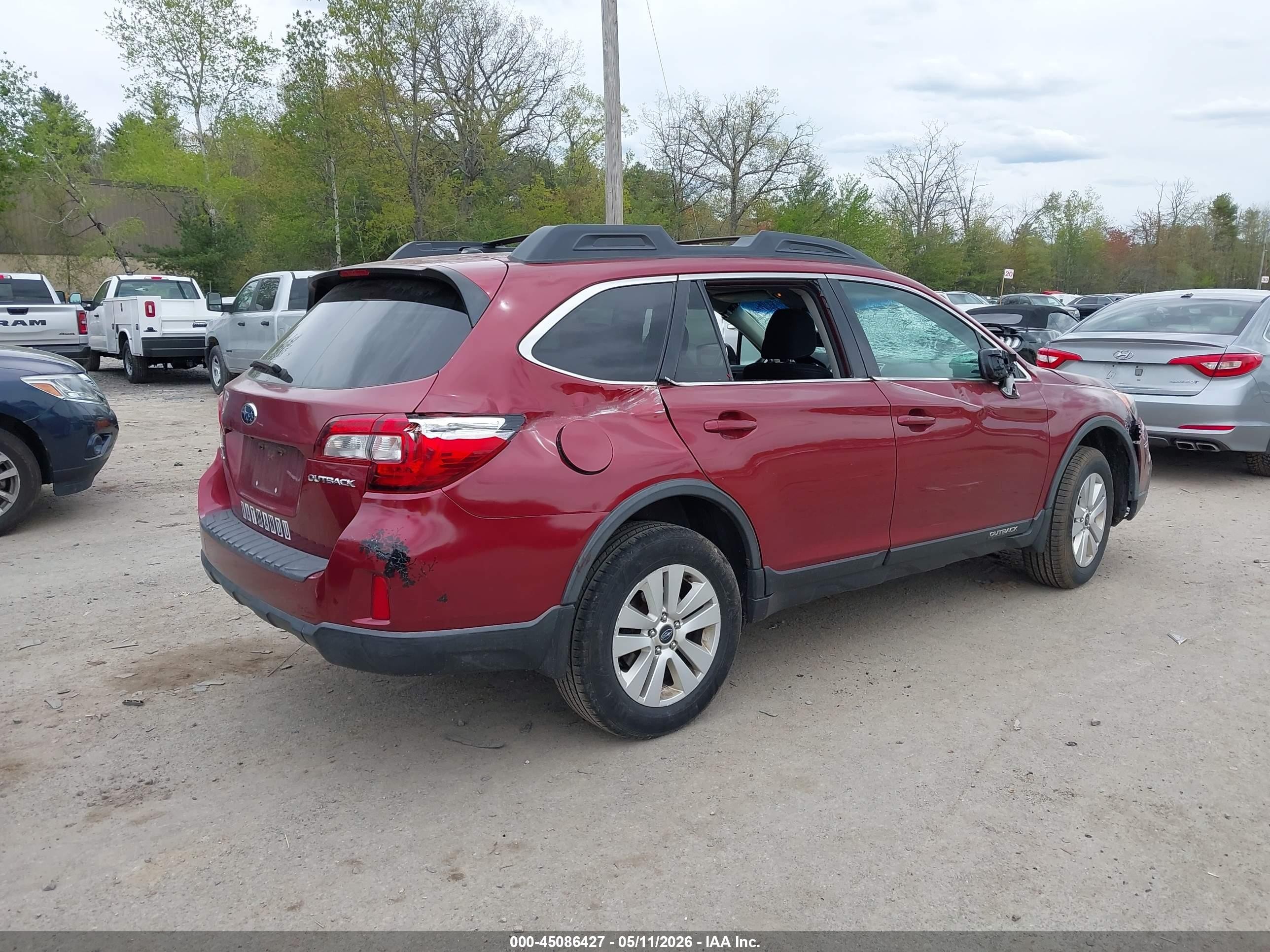 2015 Subaru Outback 2.5i Premium Красный vin: 4S4BSBDC3F3337140