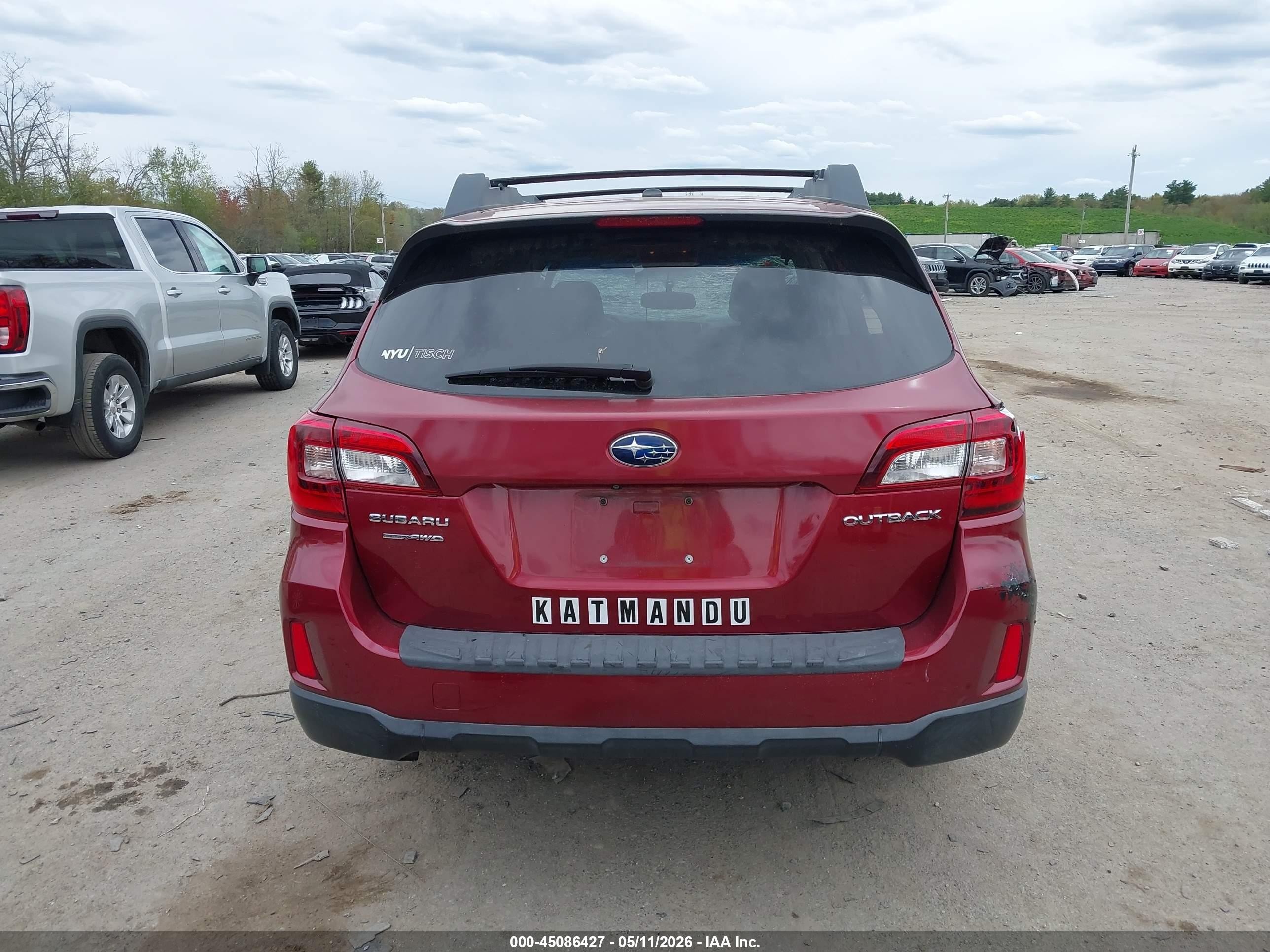 2015 Subaru Outback 2.5i Premium Красный vin: 4S4BSBDC3F3337140