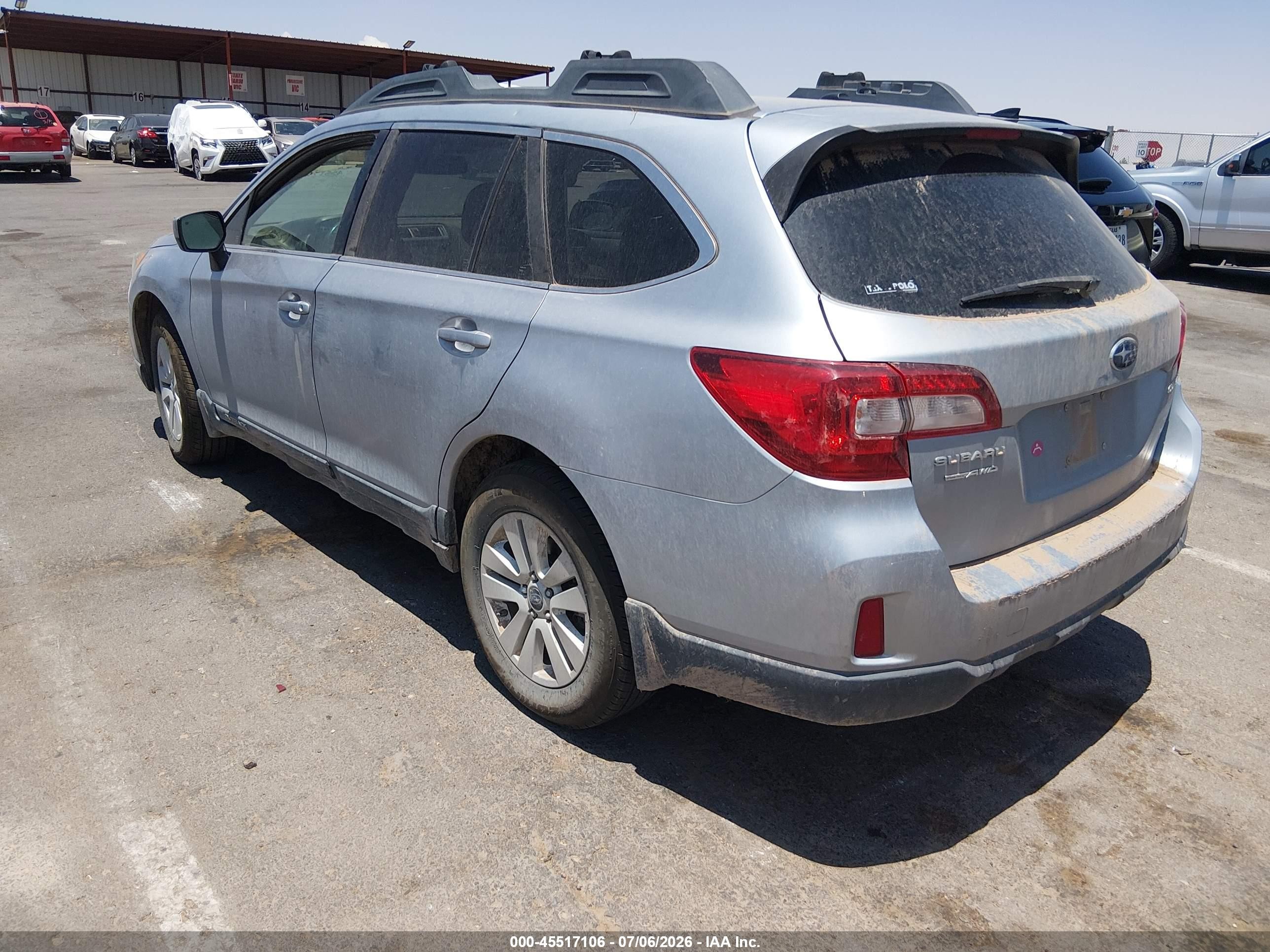 2015 Subaru Outback 2.5i Premium Silver vin: 4S4BSBDCXF3244860