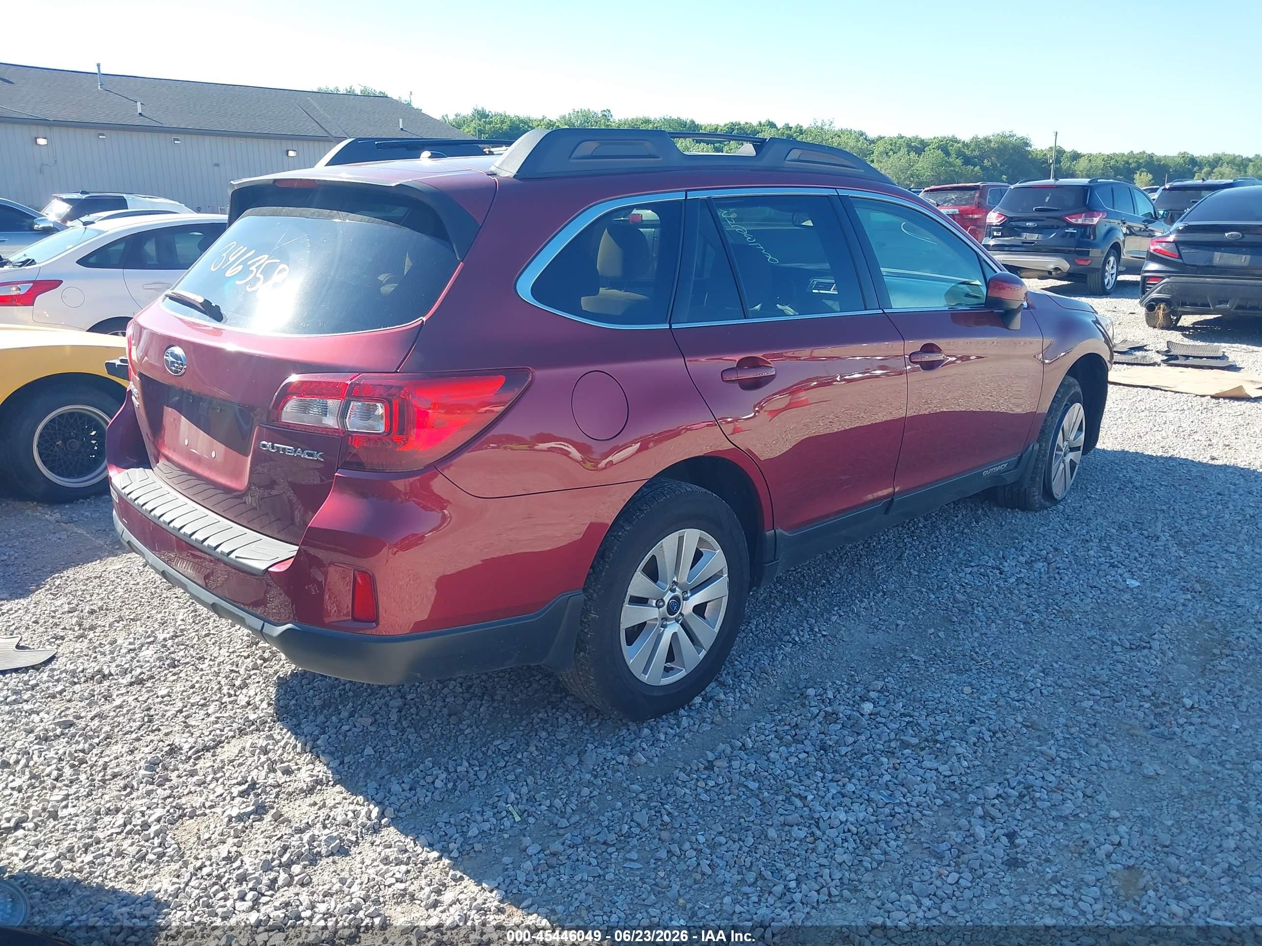2015 Subaru Outback 2.5i Premium Темно-бордовый vin: 4S4BSBEC0F3346358