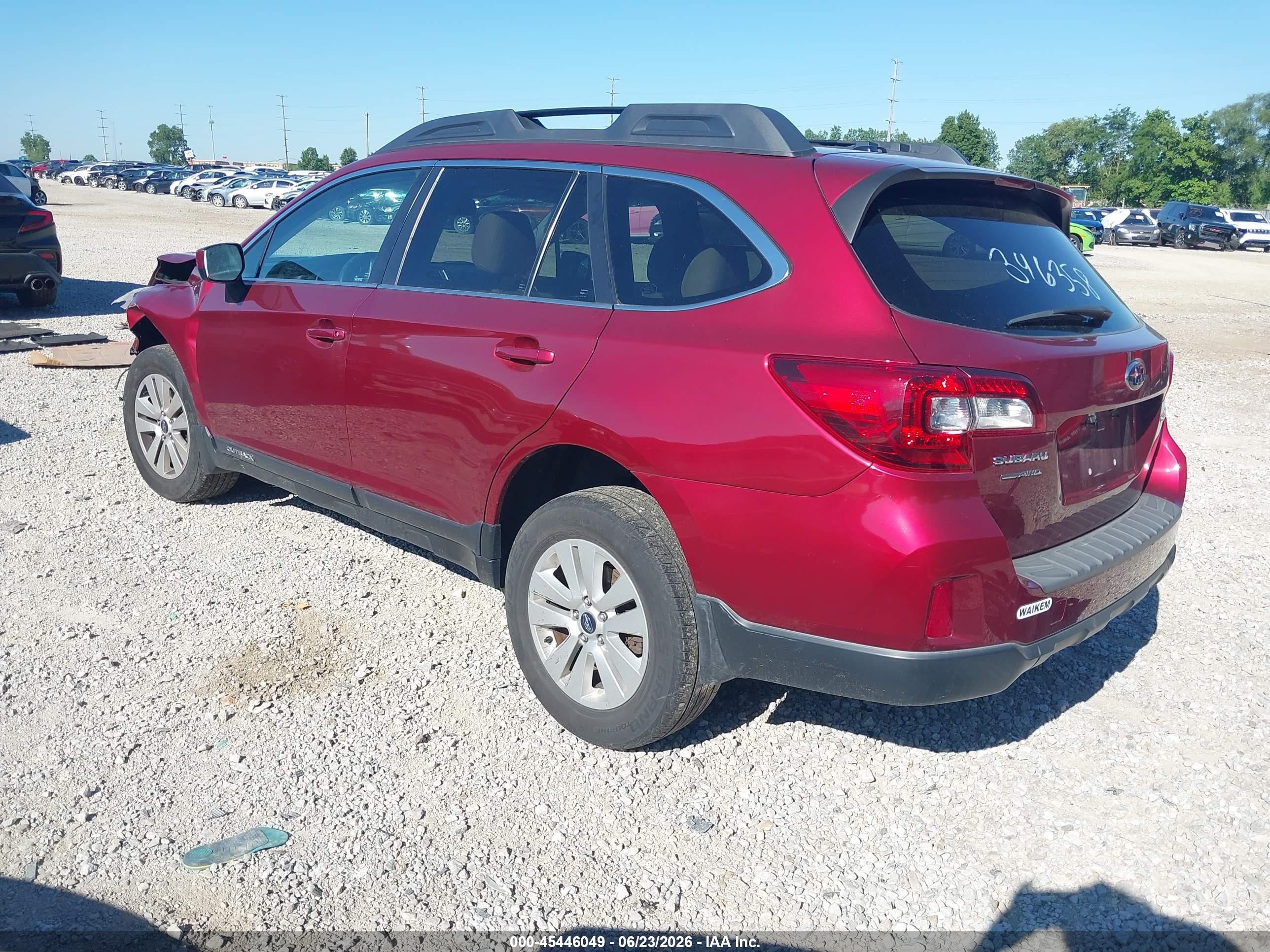 2015 Subaru Outback 2.5i Premium Темно-бордовый vin: 4S4BSBEC0F3346358