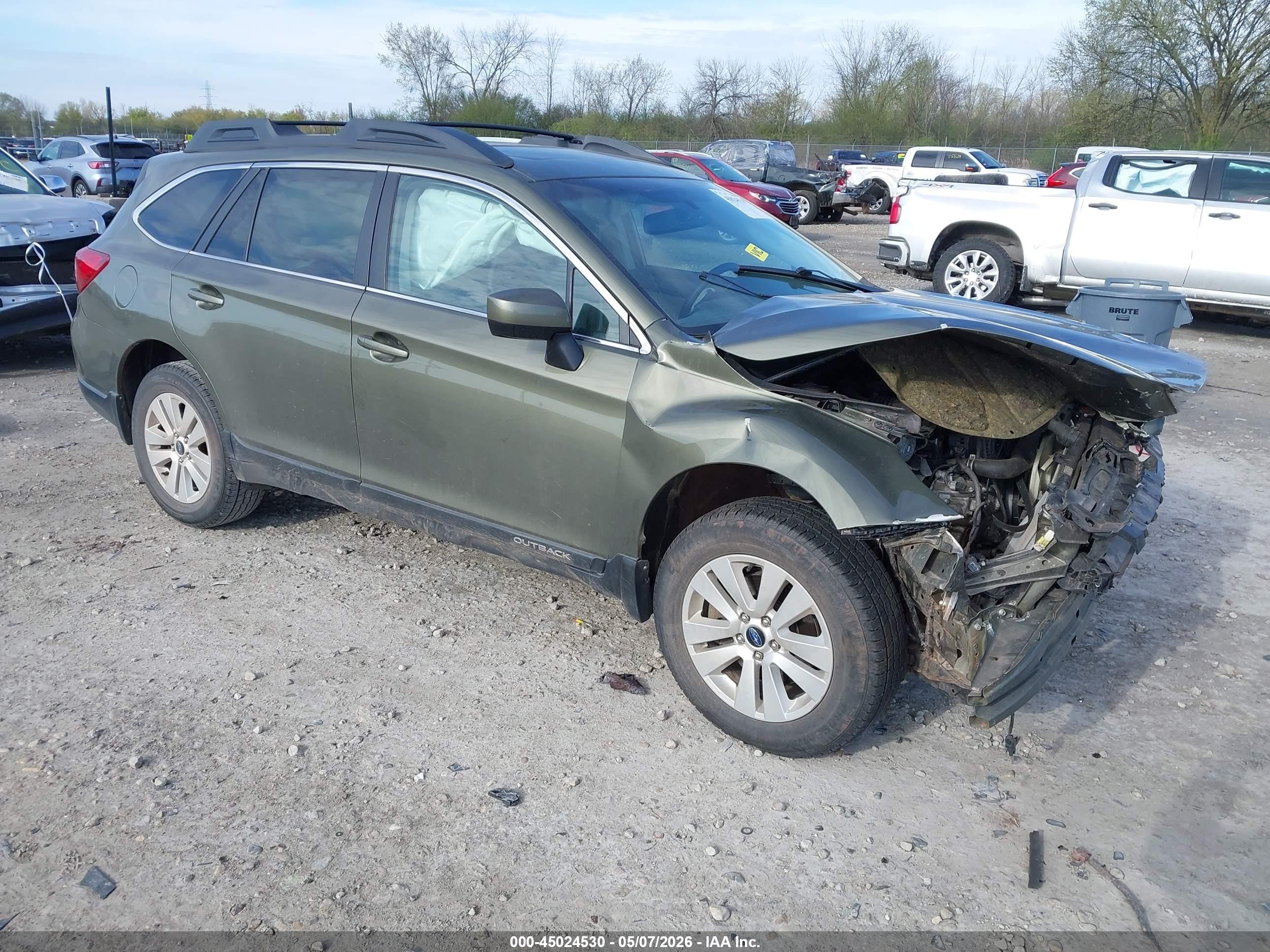 2015 Subaru Outback 2.5i Premium Gray vin: 4S4BSBEC2F3267936