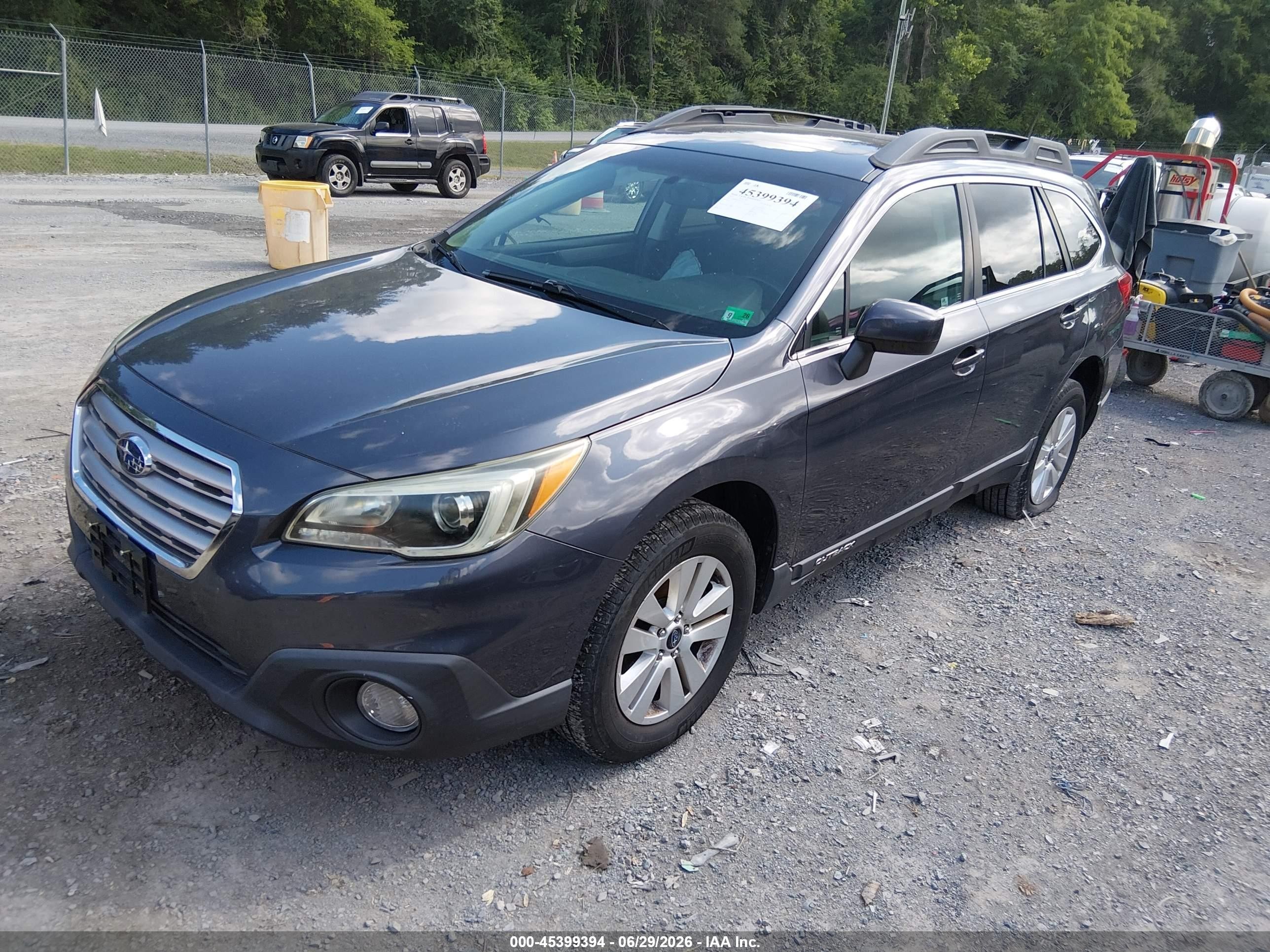 2015 Subaru Outback 2.5i Premium Blue vin: 4S4BSBEC9F3223545