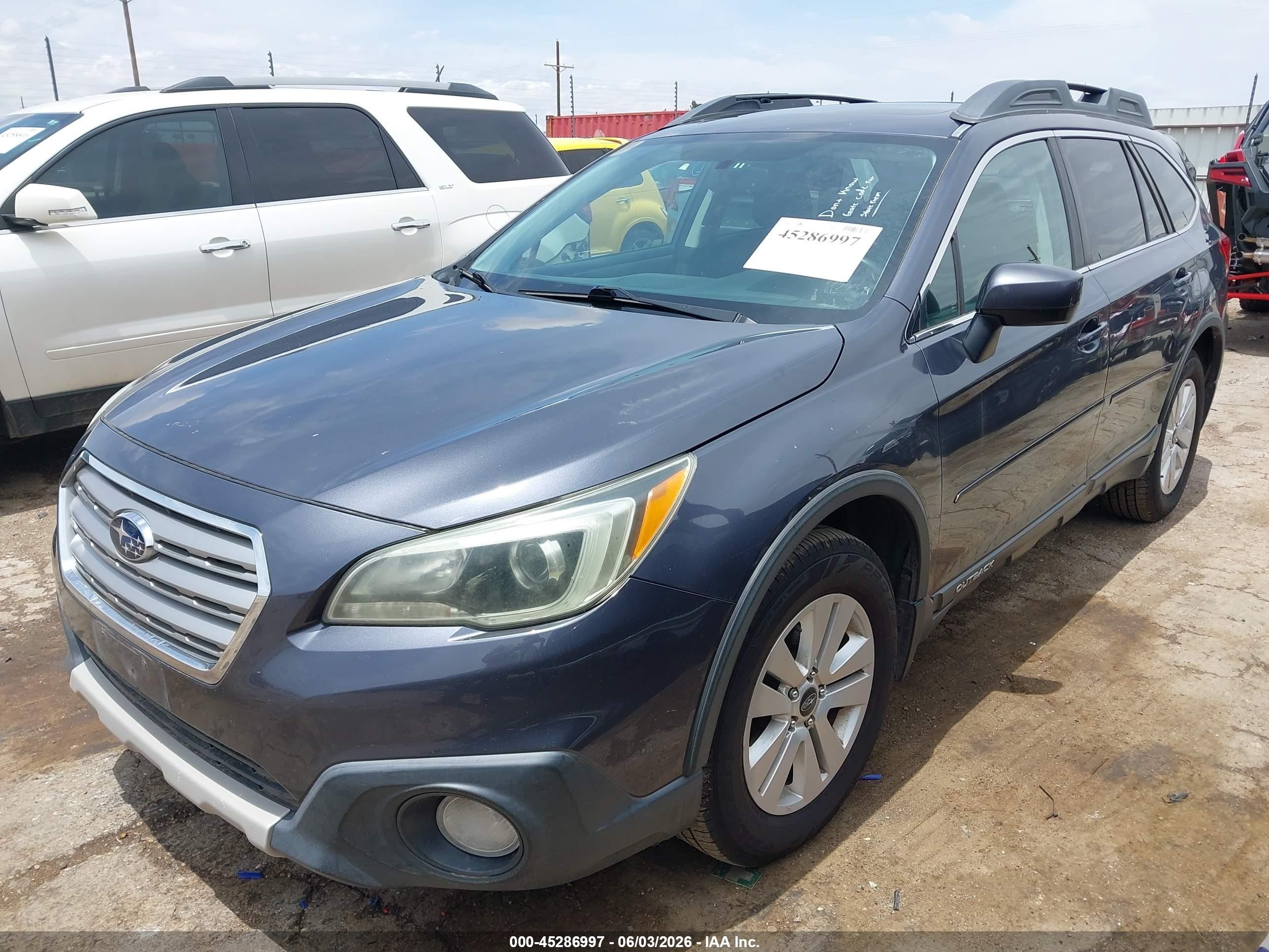 2015 Subaru Outback 2.5i Premium Blue vin: 4S4BSBECXF3233338