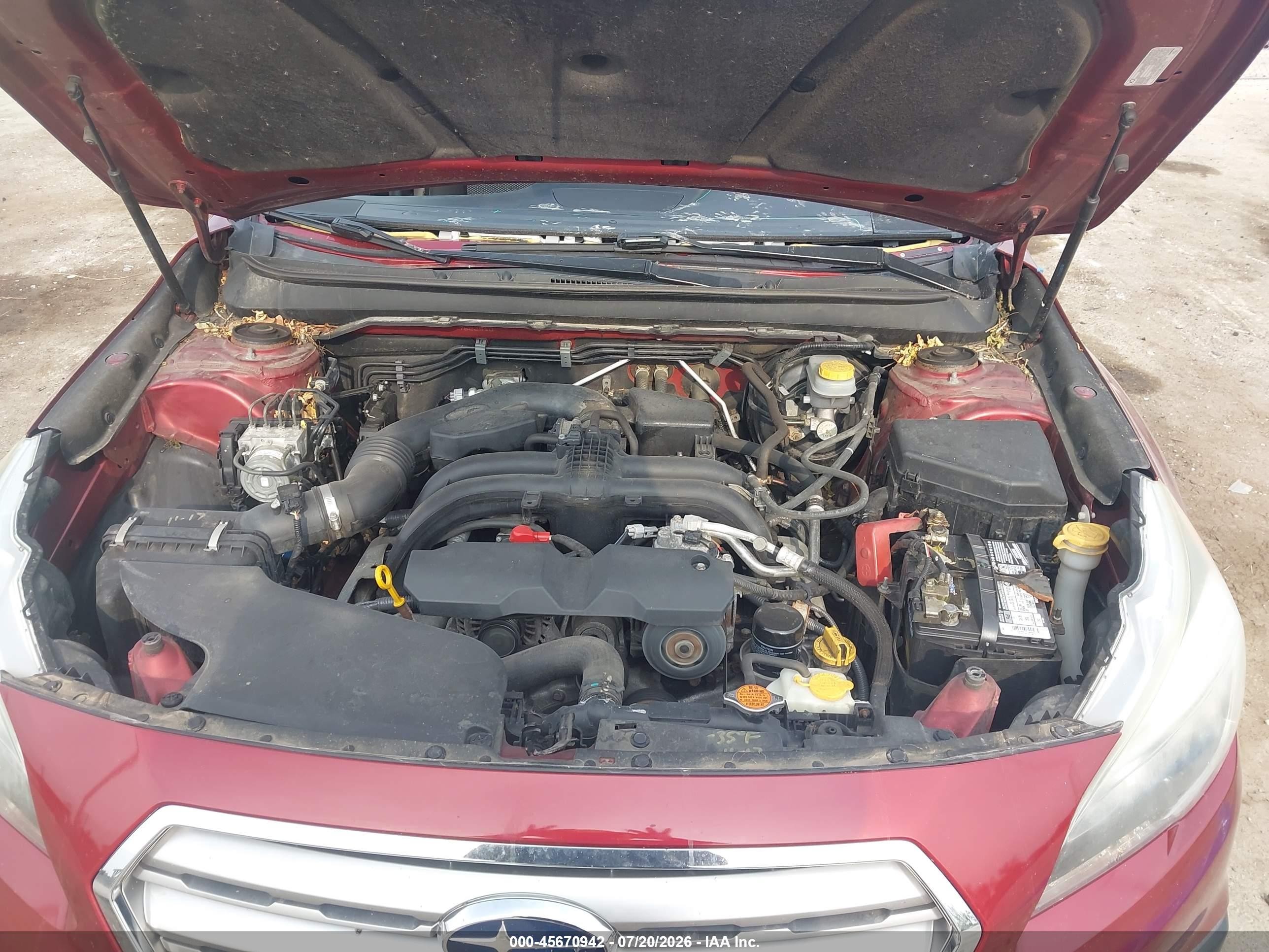 2015 Subaru Outback 2.5i Premium Красный vin: 4S4BSBFC7F3284102