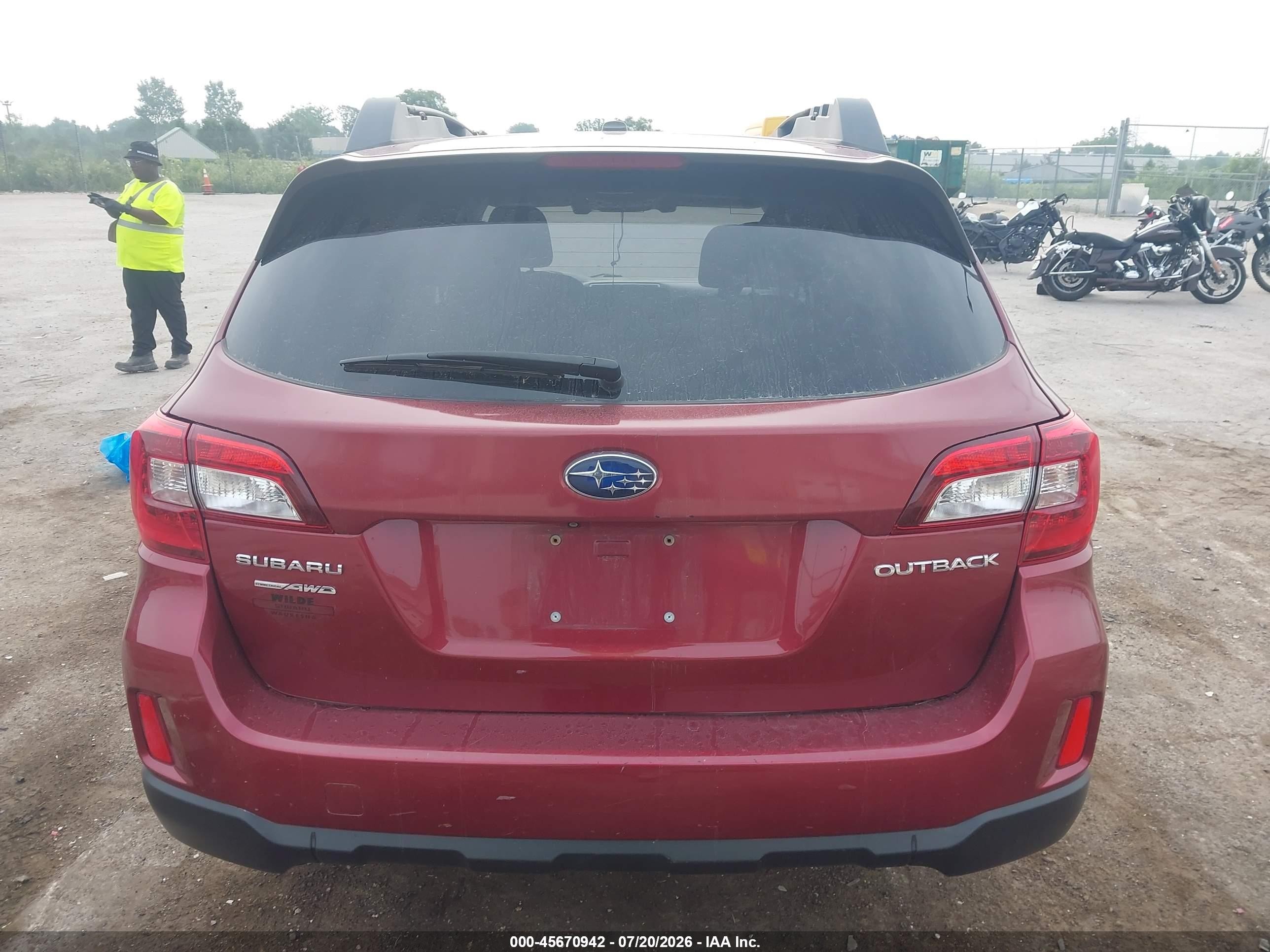 2015 Subaru Outback 2.5i Premium Красный vin: 4S4BSBFC7F3284102