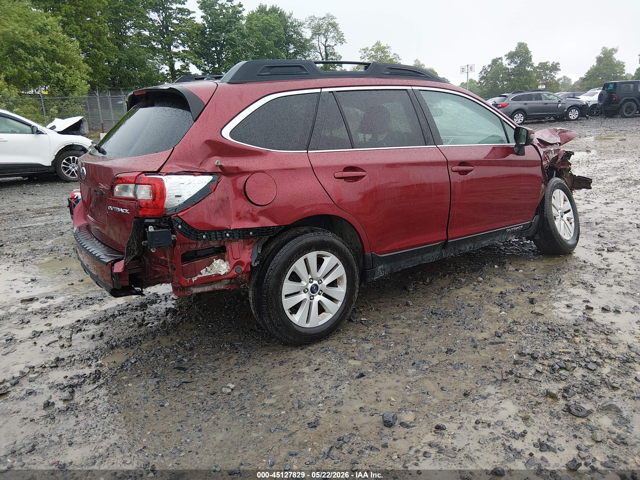 2015 Subaru Outback 2.5i Premium Red vin: 4S4BSBFC8F3231280