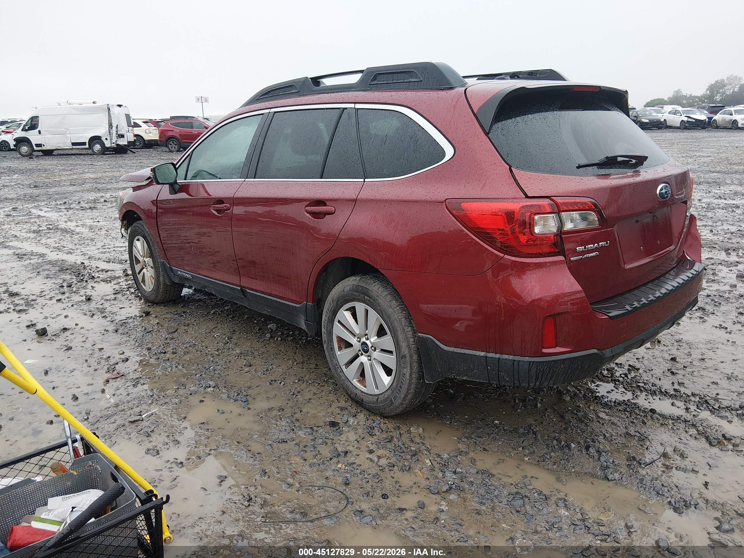 2015 Subaru Outback 2.5i Premium Red vin: 4S4BSBFC8F3231280