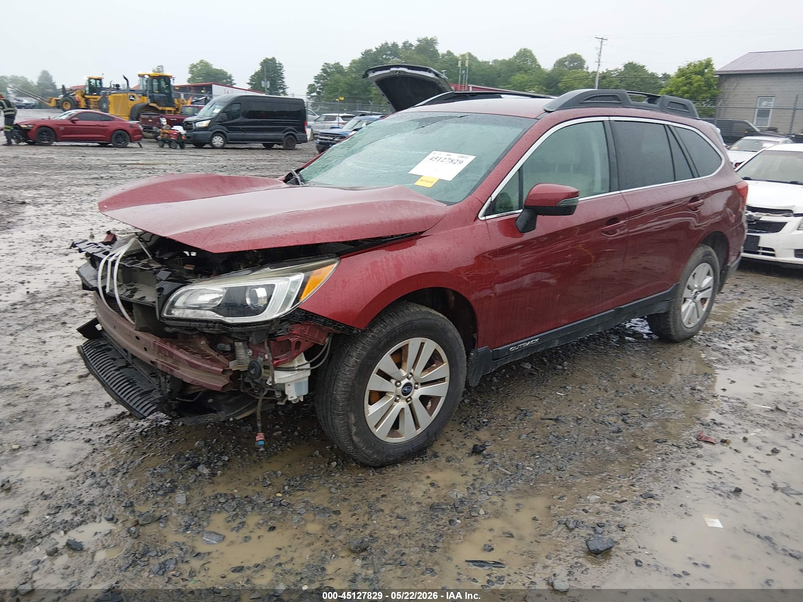2015 Subaru Outback 2.5i Premium Red vin: 4S4BSBFC8F3231280