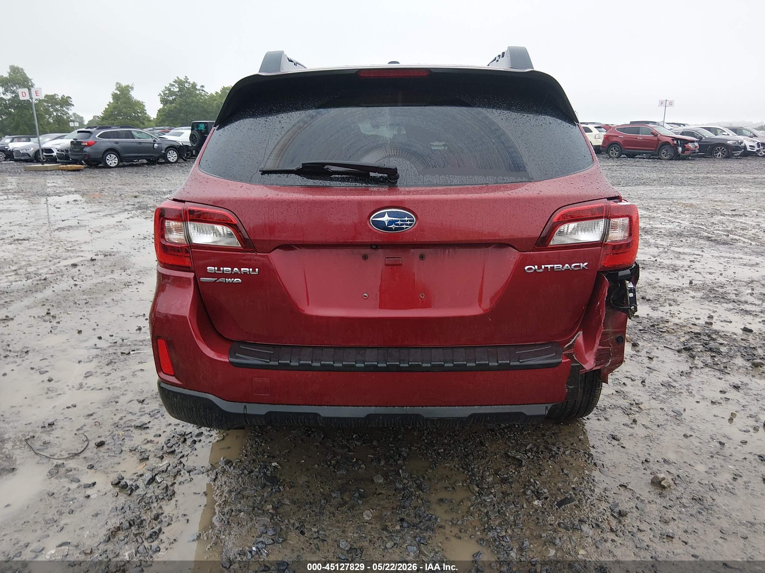 2015 Subaru Outback 2.5i Premium Red vin: 4S4BSBFC8F3231280