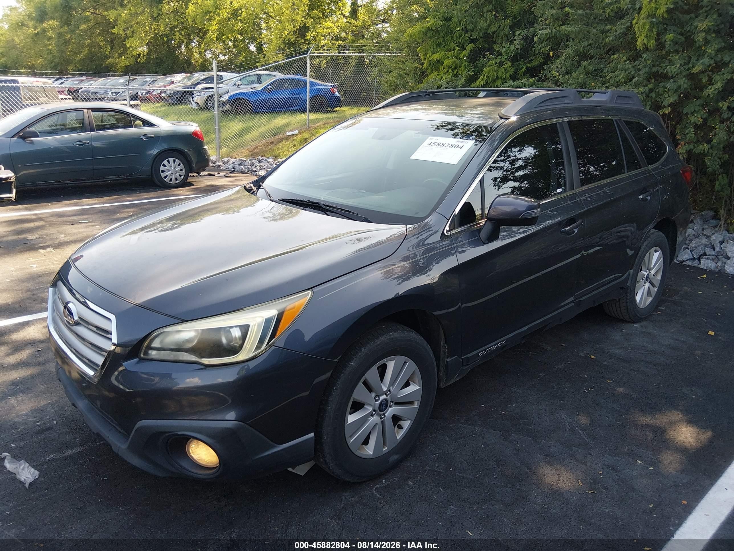 2015 Subaru Outback 2.5i Premium Gray vin: 4S4BSBFC8F3235149