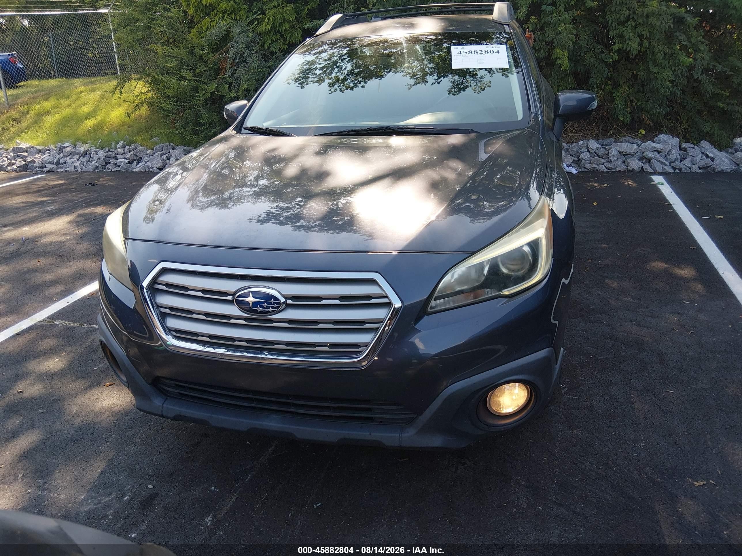 2015 Subaru Outback 2.5i Premium Gray vin: 4S4BSBFC8F3235149