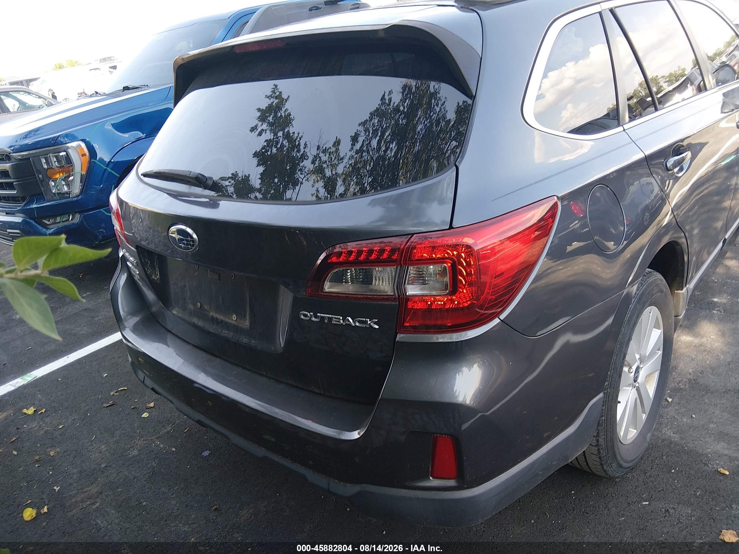 2015 Subaru Outback 2.5i Premium Gray vin: 4S4BSBFC8F3235149