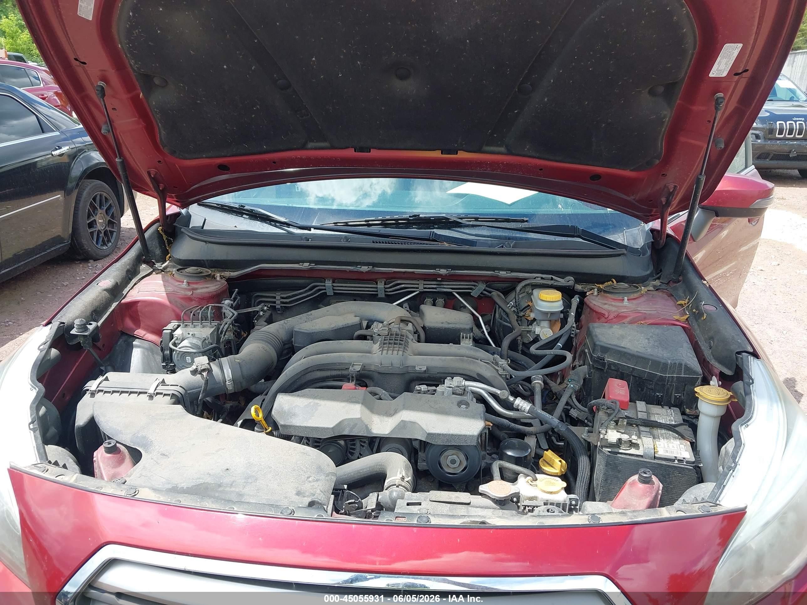 2015 Subaru Outback 2.5i Premium Красный vin: 4S4BSBHC0F3231917