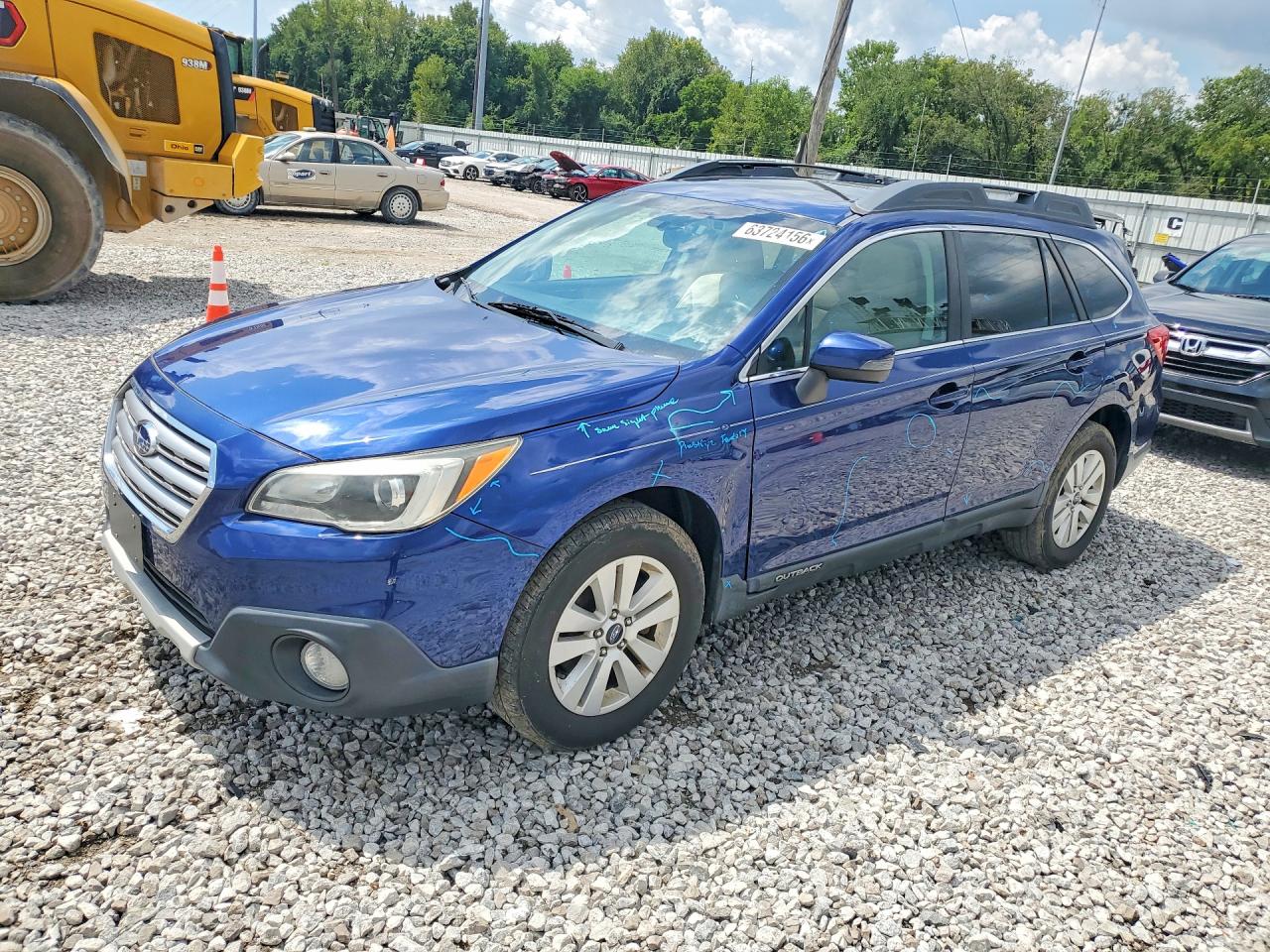 2015 Subaru Outback 2.5i Premium Синий vin: 4S4BSBHC1F3292628