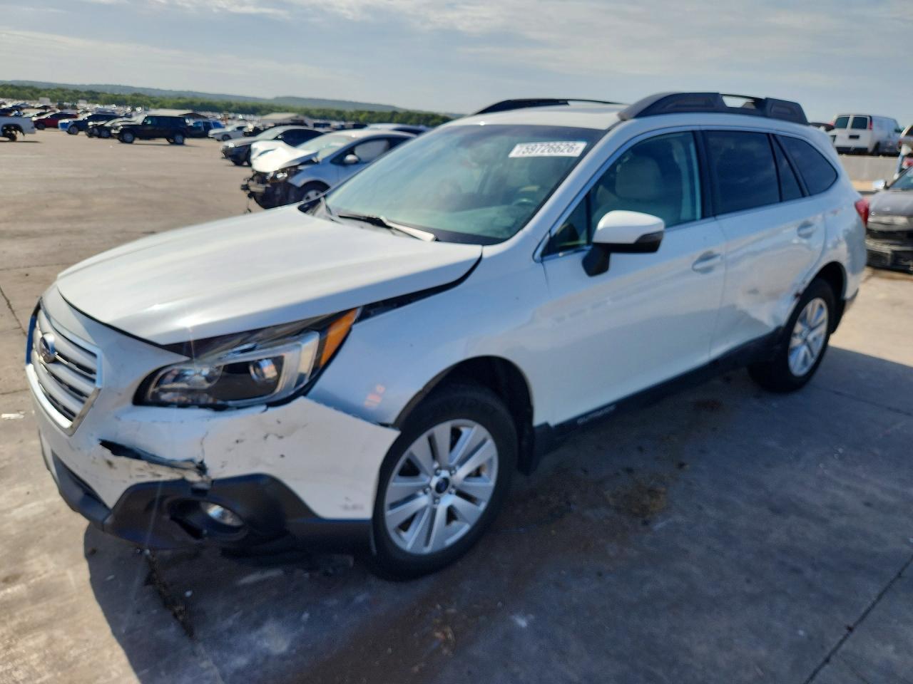 2015 Subaru Outback 2.5i Premium White vin: 4S4BSBHC1F3302574