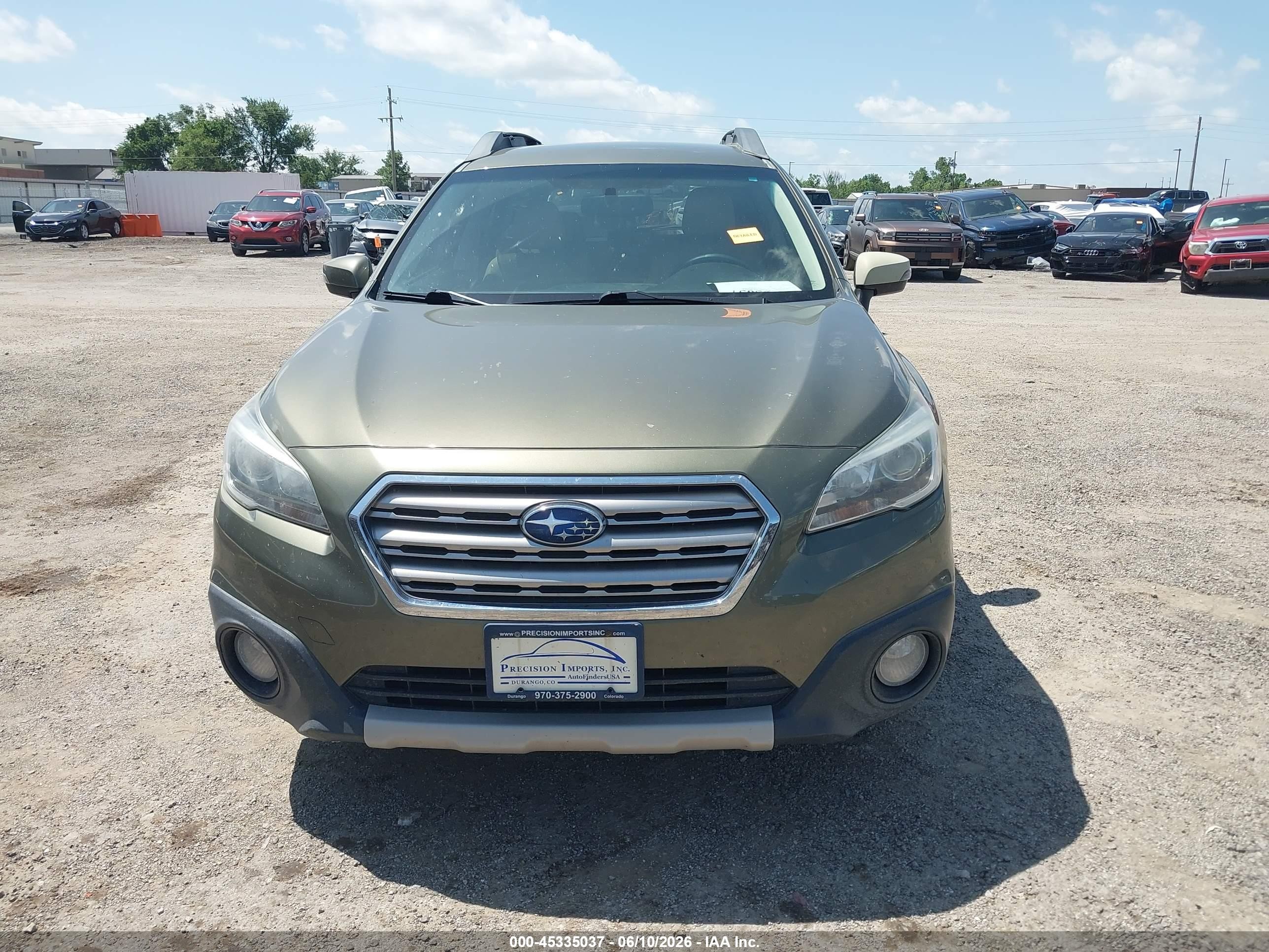 2015 Subaru Outback 2.5i Limited Gray vin: 4S4BSBJC0F3213296