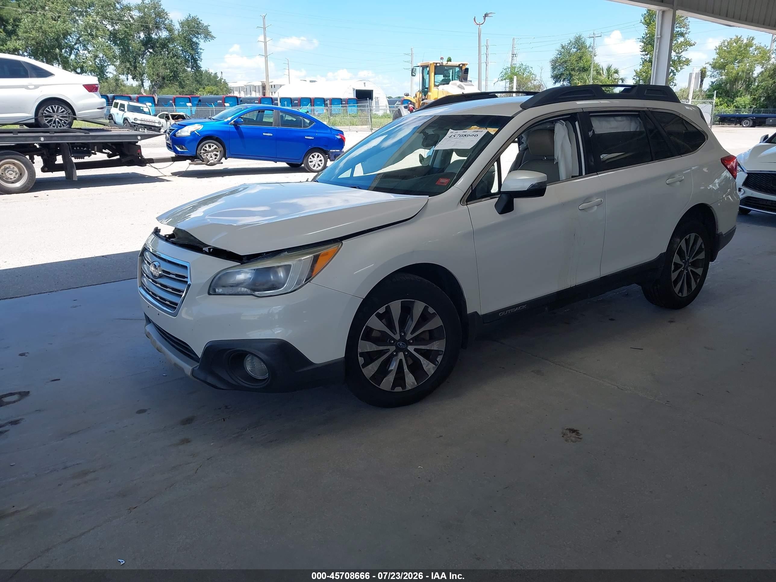 2015 Subaru Outback 2.5i Limited White vin: 4S4BSBJC8F3355072