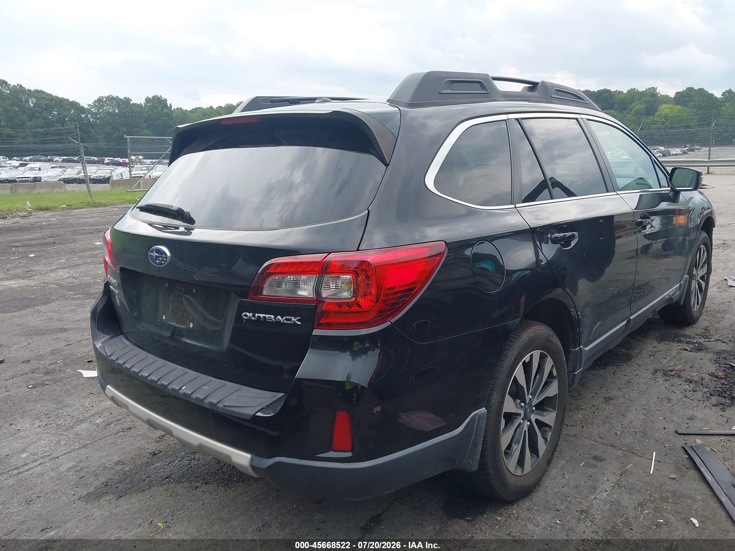 2015 Subaru Outback 2.5i Limited Black vin: 4S4BSBLC8F3276109