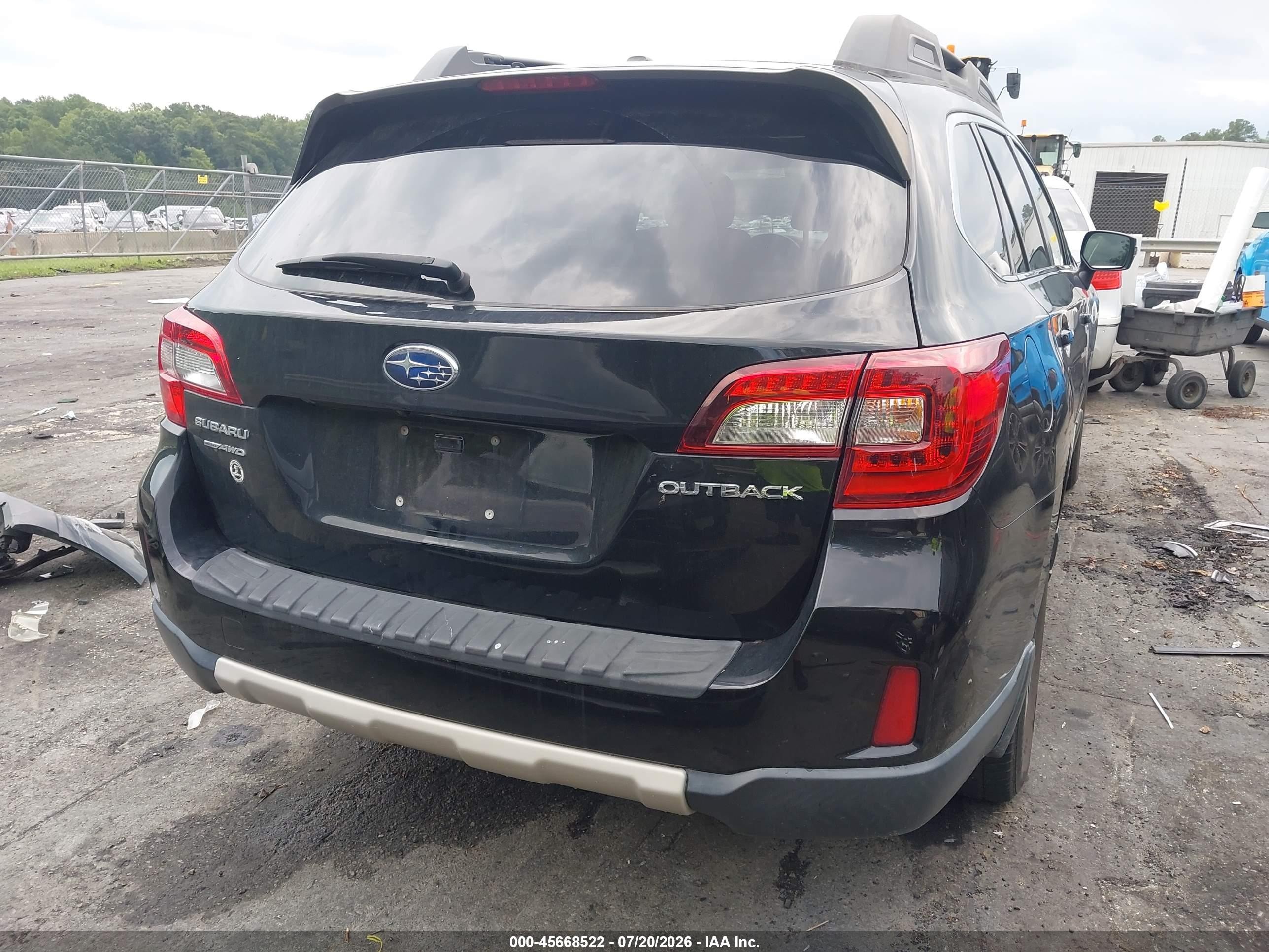 2015 Subaru Outback 2.5i Limited Black vin: 4S4BSBLC8F3276109