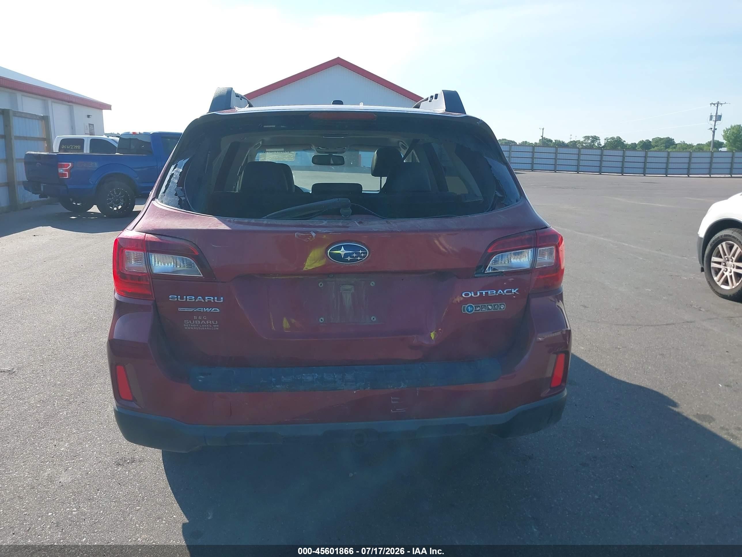 2015 Subaru Outback 2.5i Limited Maroon vin: 4S4BSBLCXF3229129