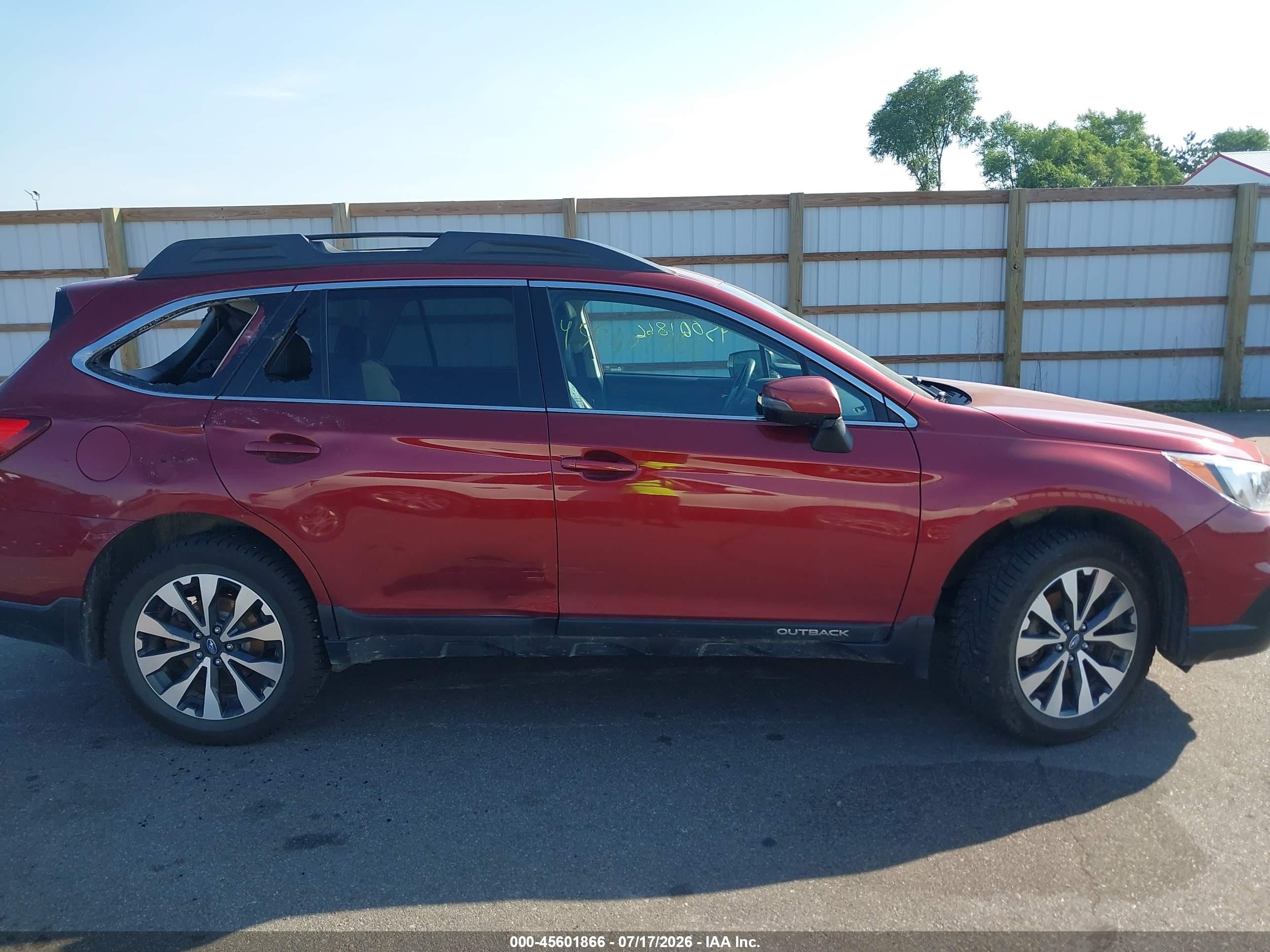 2015 Subaru Outback 2.5i Limited Maroon vin: 4S4BSBLCXF3229129
