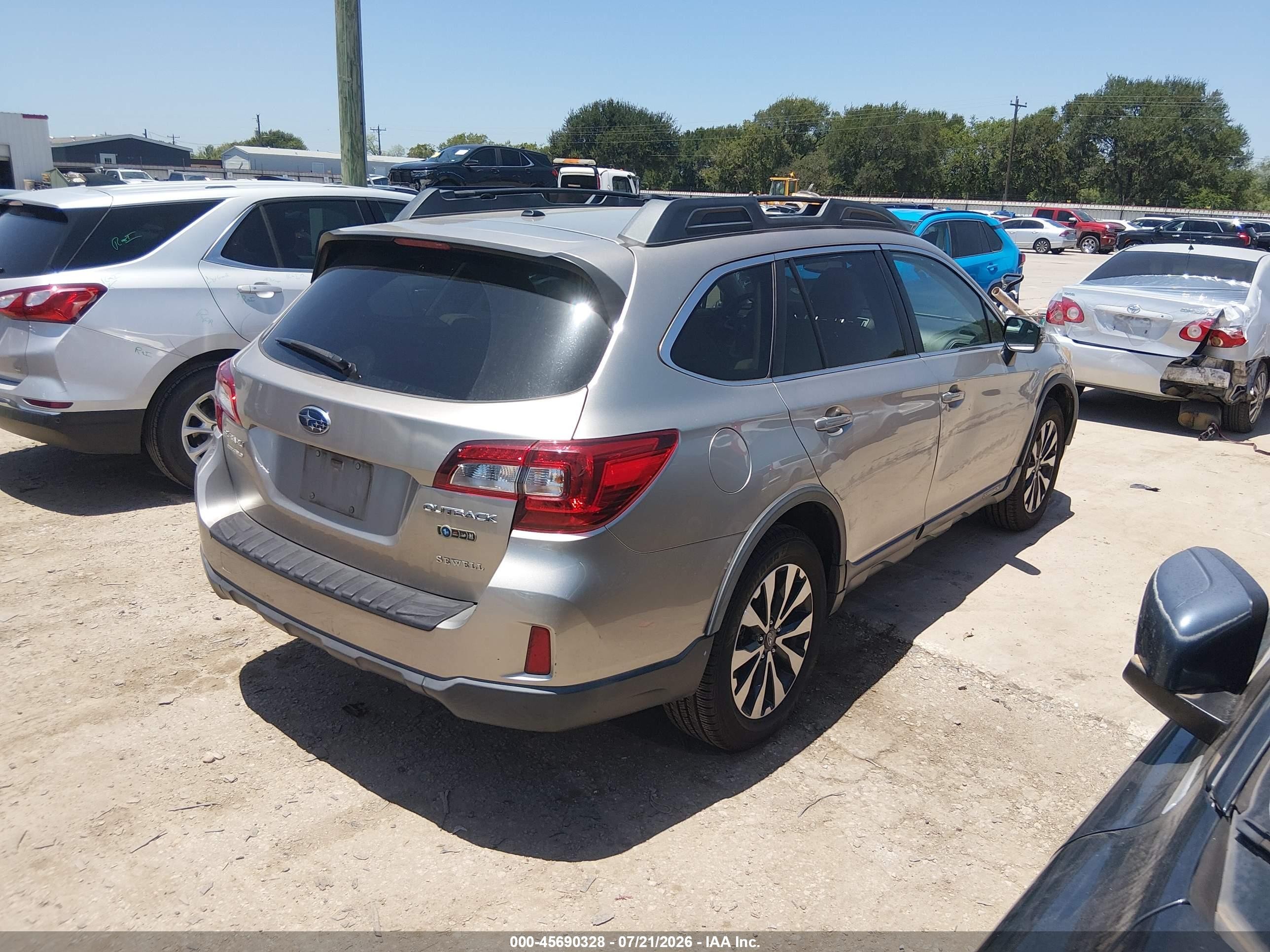 2015 Subaru Outback 2.5i Limited Серый vin: 4S4BSBNC0F3269376