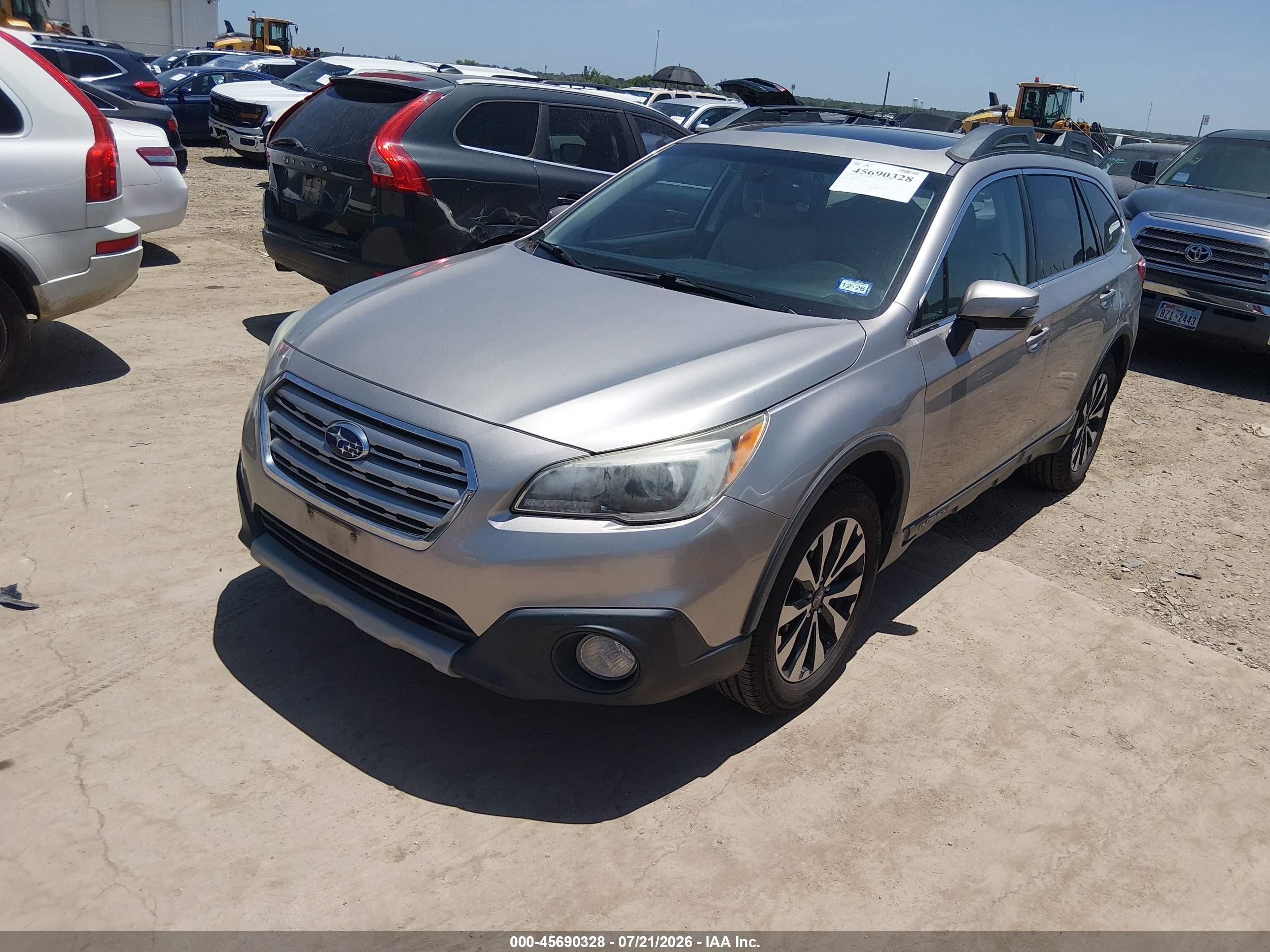2015 Subaru Outback 2.5i Limited Серый vin: 4S4BSBNC0F3269376