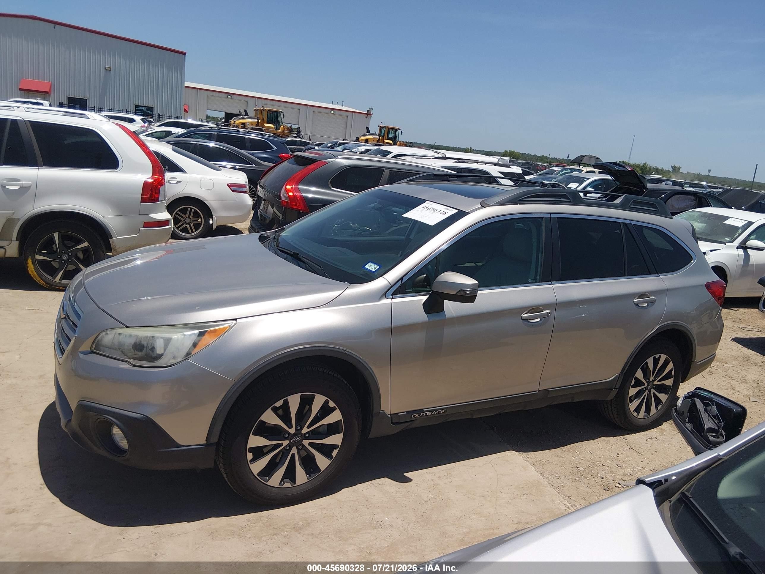 2015 Subaru Outback 2.5i Limited Серый vin: 4S4BSBNC0F3269376