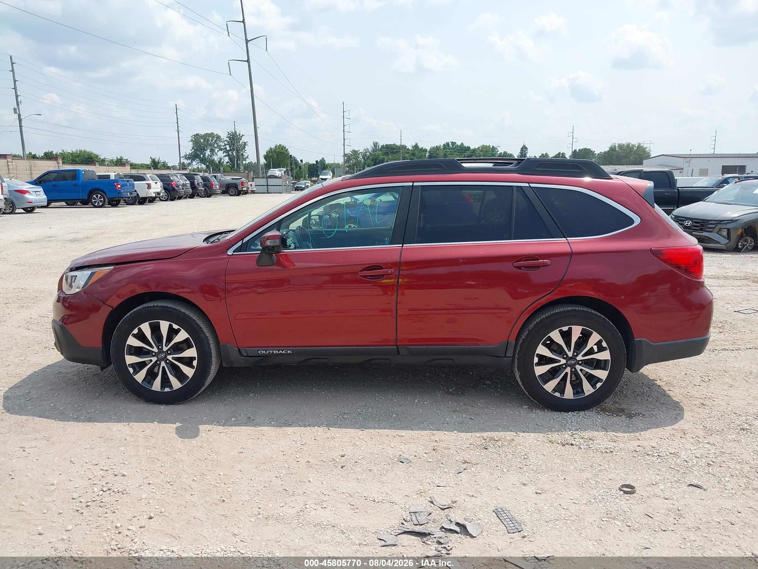 2015 Subaru Outback 2.5i Limited Red vin: 4S4BSBNC0F3285965