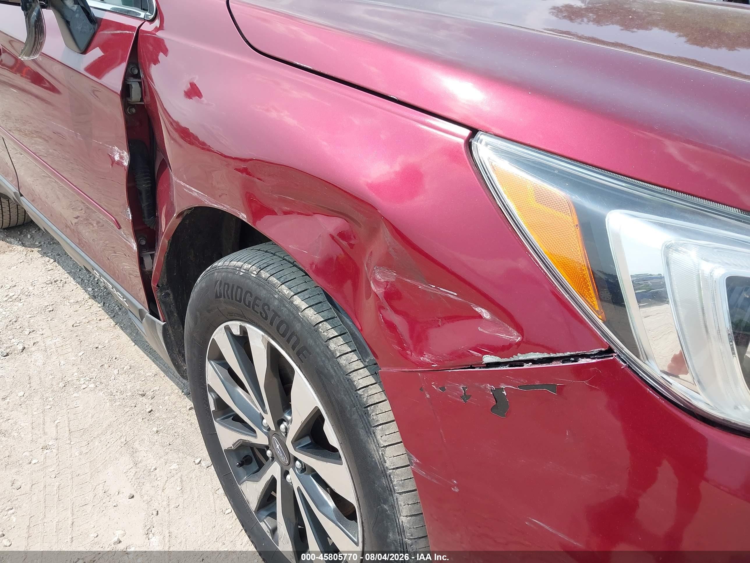 2015 Subaru Outback 2.5i Limited Red vin: 4S4BSBNC0F3285965