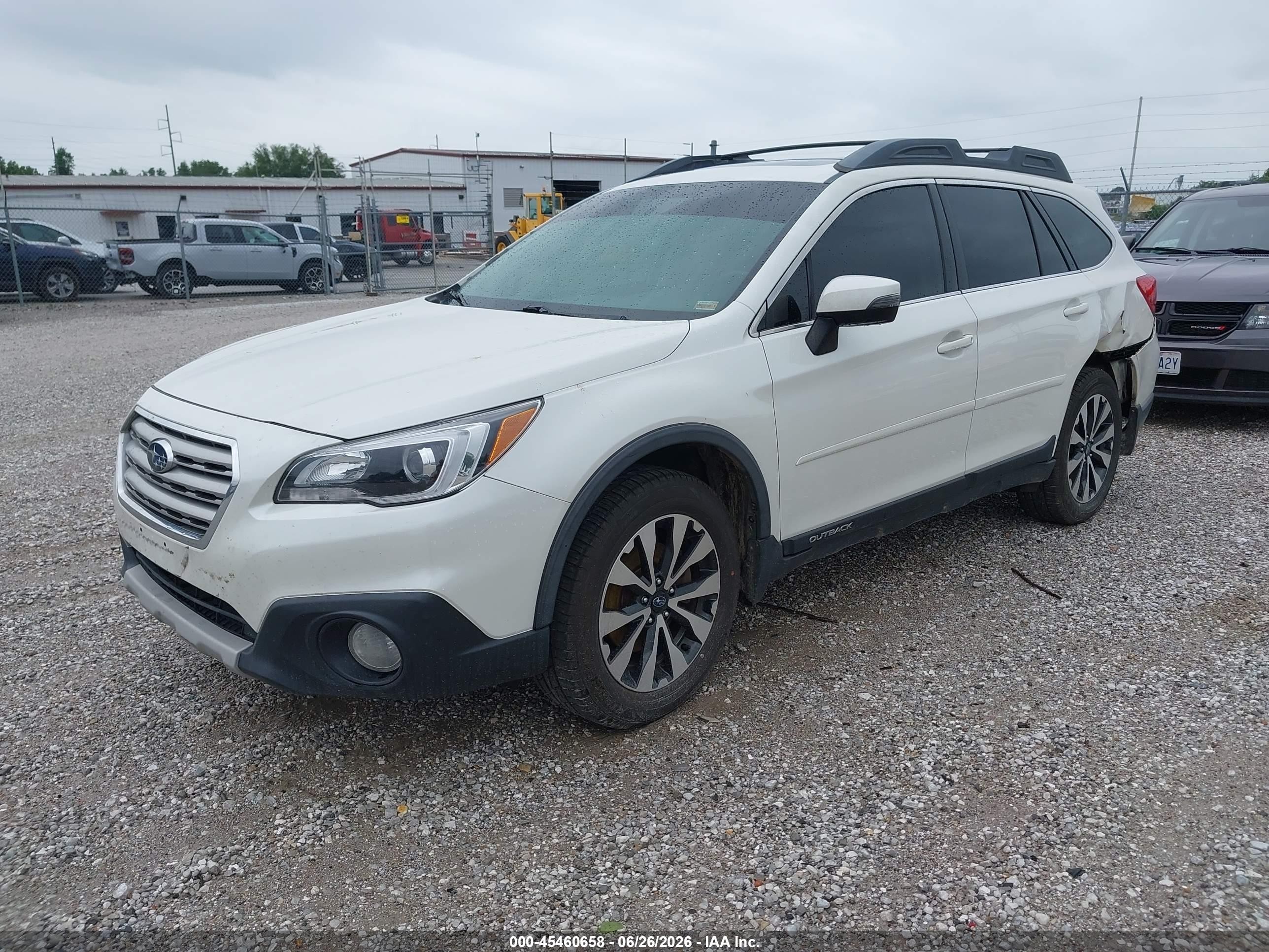 2015 Subaru Outback 2.5i Limited White vin: 4S4BSBNC1F3341413