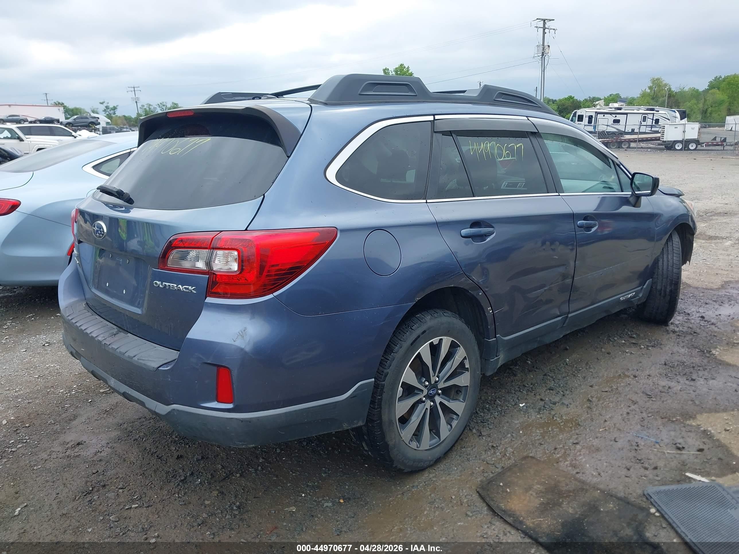 2015 Subaru Outback 2.5i Limited Blue vin: 4S4BSBNC2F3232734