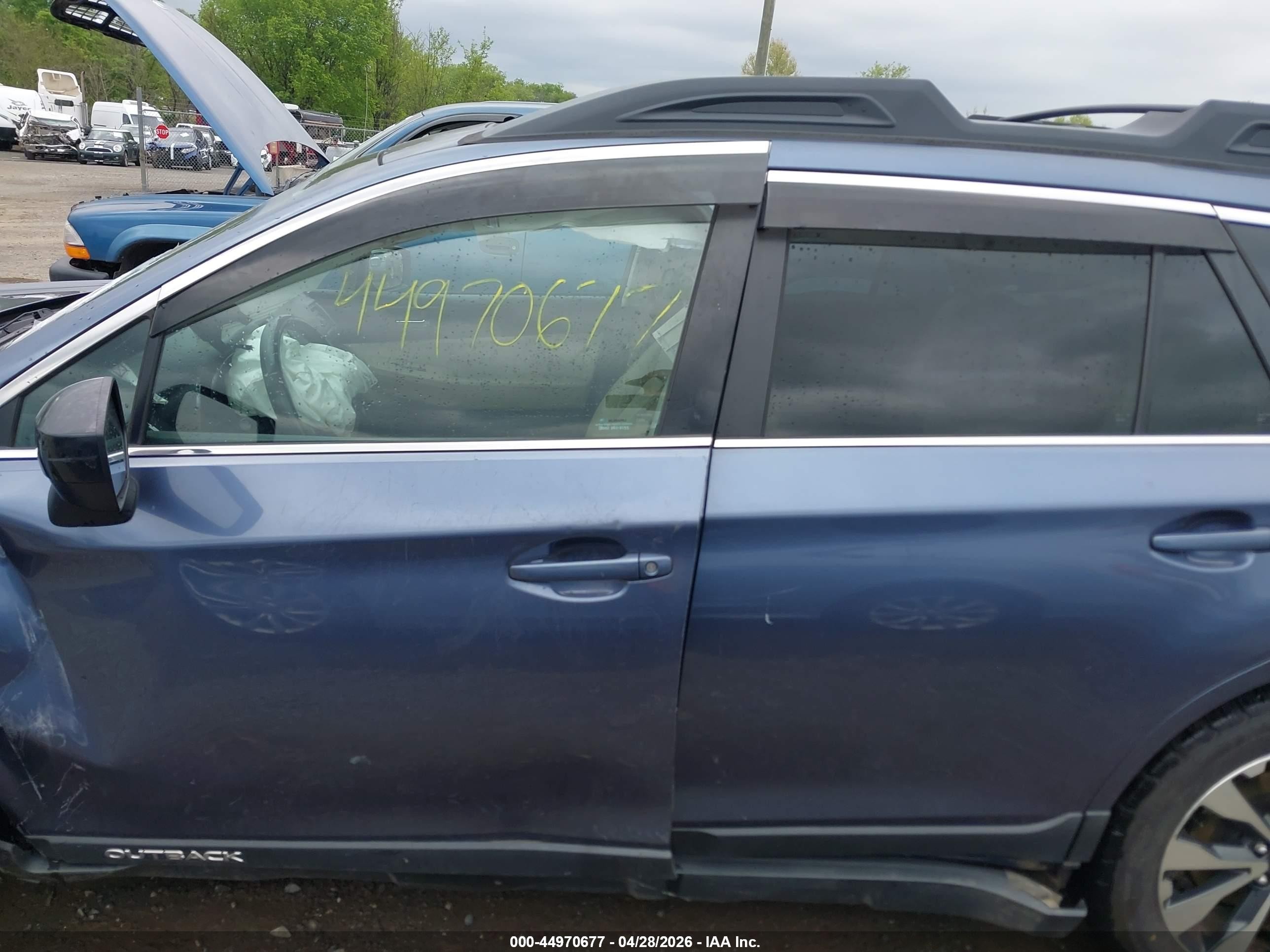2015 Subaru Outback 2.5i Limited Blue vin: 4S4BSBNC2F3232734
