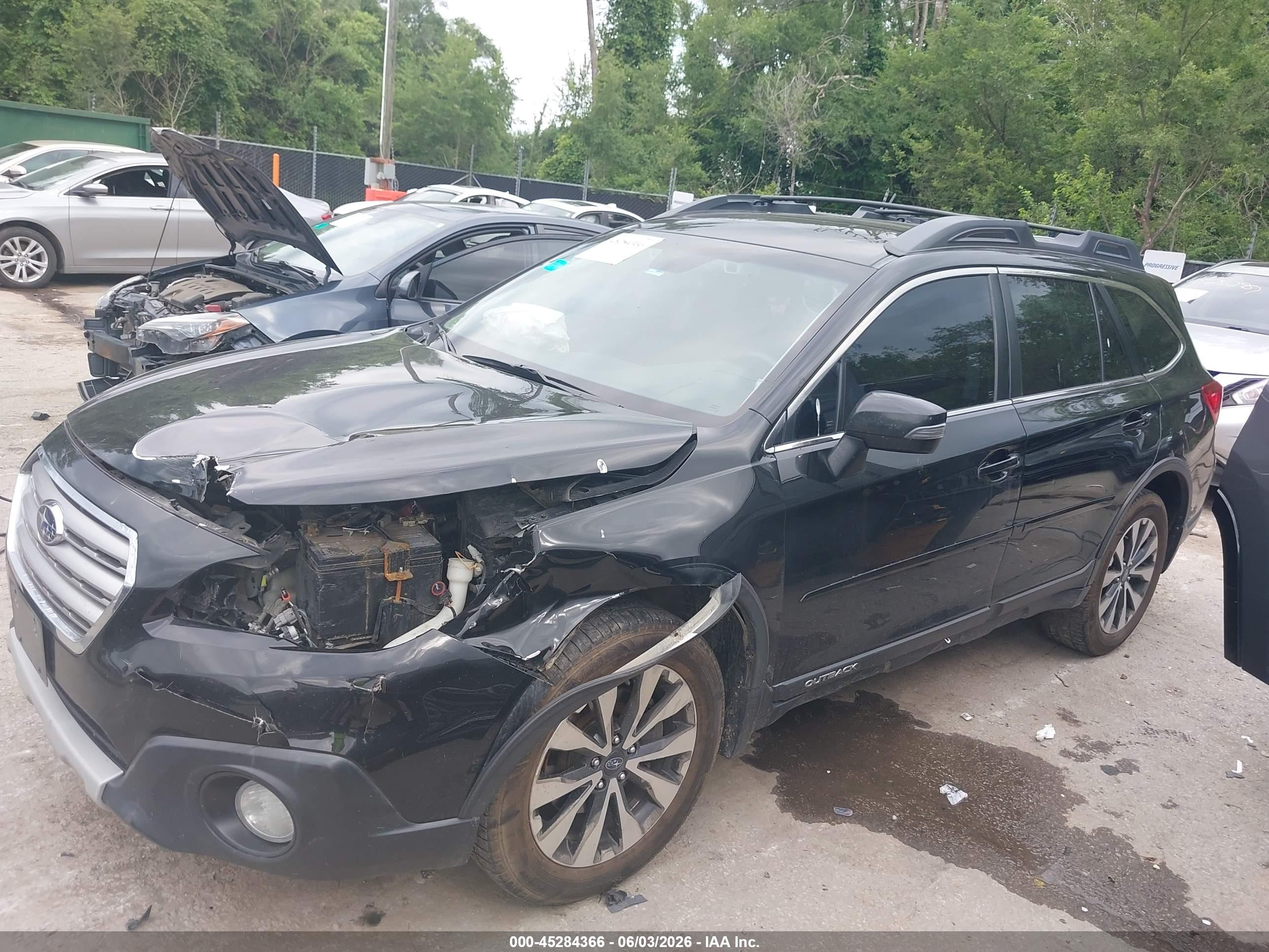 2015 Subaru Outback 2.5i Limited Black vin: 4S4BSBNC3F3271509