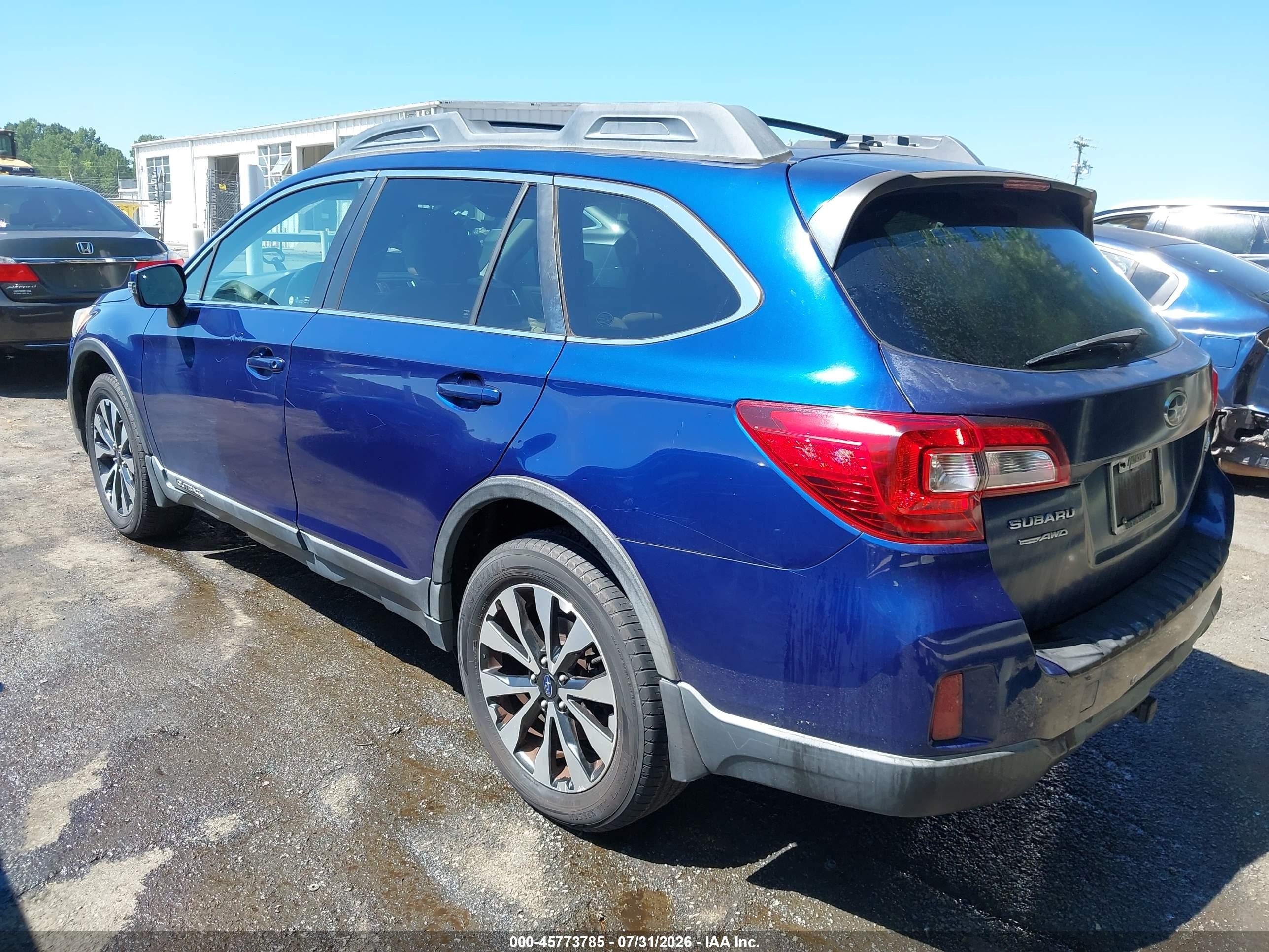 2015 Subaru Outback 2.5i Limited Blue vin: 4S4BSBNC7F3270945