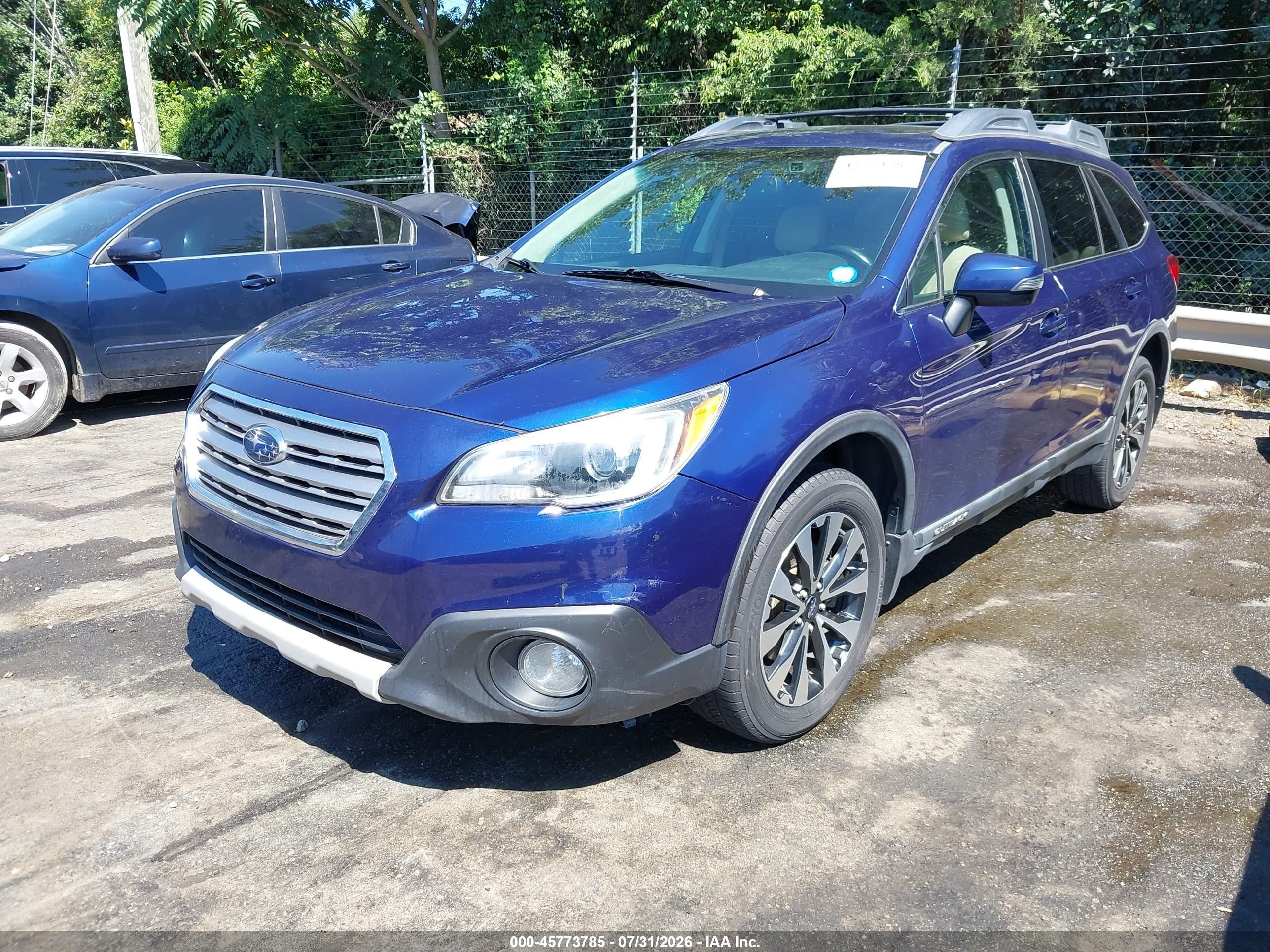 2015 Subaru Outback 2.5i Limited Blue vin: 4S4BSBNC7F3270945